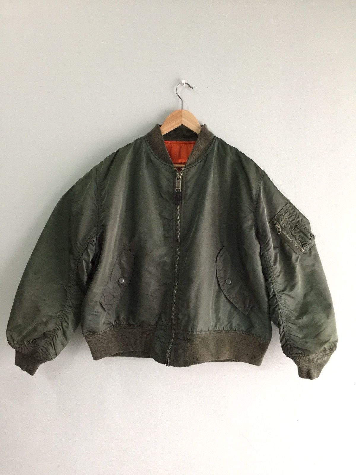 Vintage Bombers Style Jacket Green Army Size US M / EU 48-50 / 2 - 1 Thumbnail