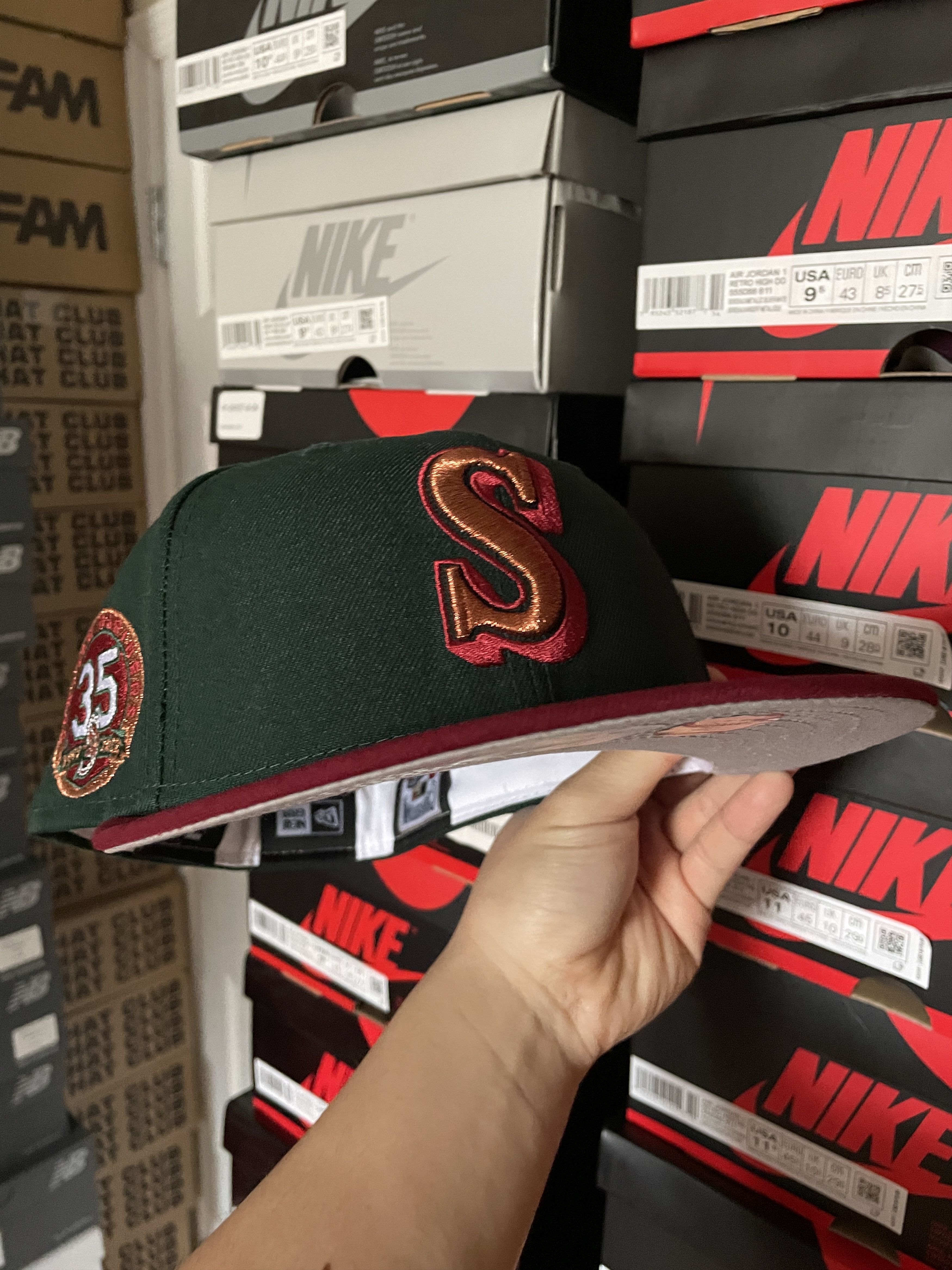 MLB × New Era Green Red Seattle Mariners 7 3/8 Sonics Two 2 Tone 35th Size ONE SIZE - 7 Thumbnail