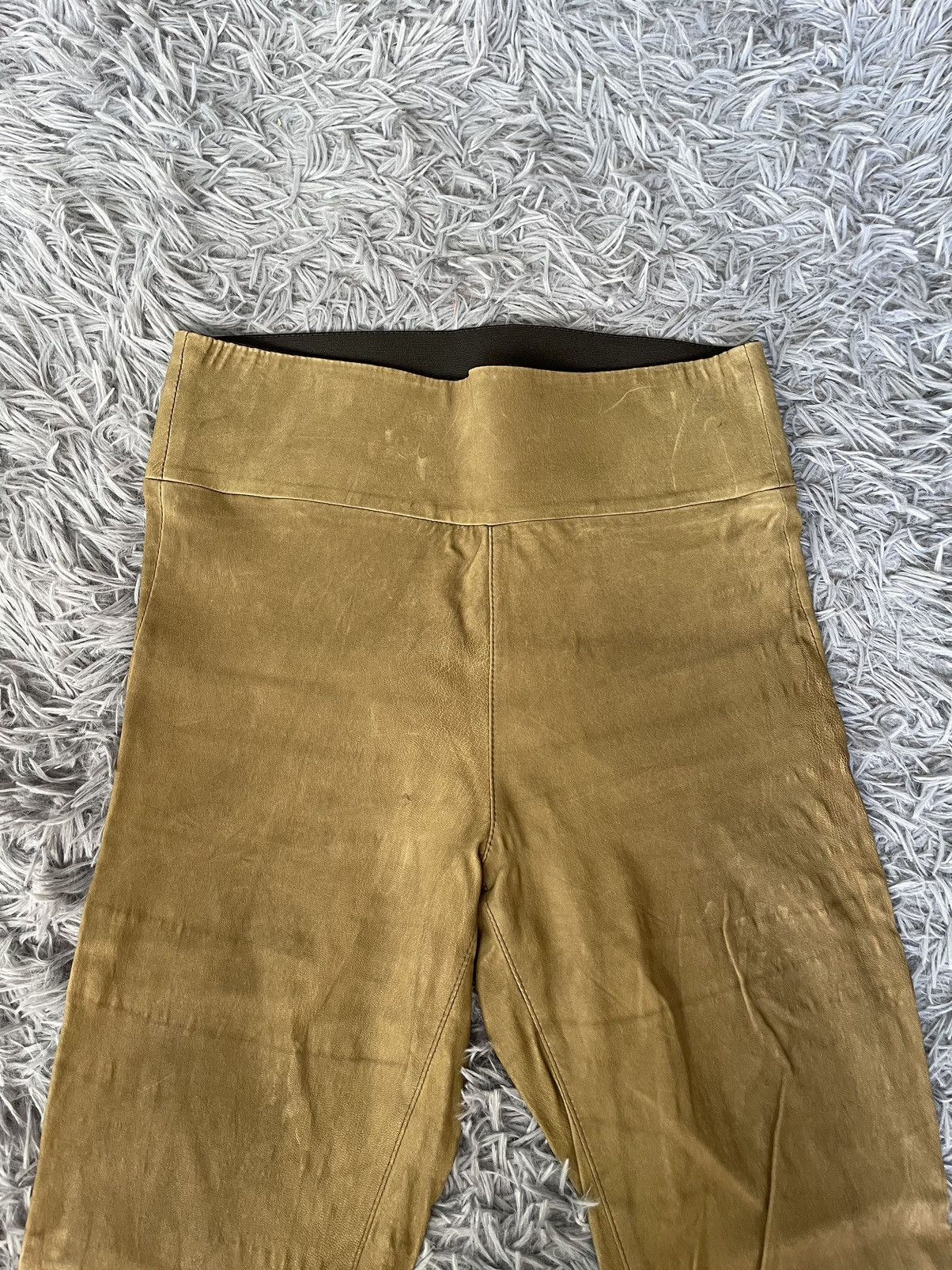 Genuine Leather SPRWMN avant garde leather leggings khaki olive Size 25" / US 0 / IT 36 - 4 Thumbnail