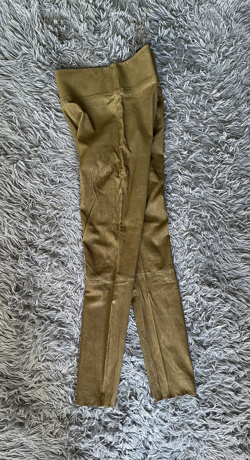 Genuine Leather SPRWMN avant garde leather leggings khaki olive Size 25" / US 0 / IT 36 - 2 Thumbnail