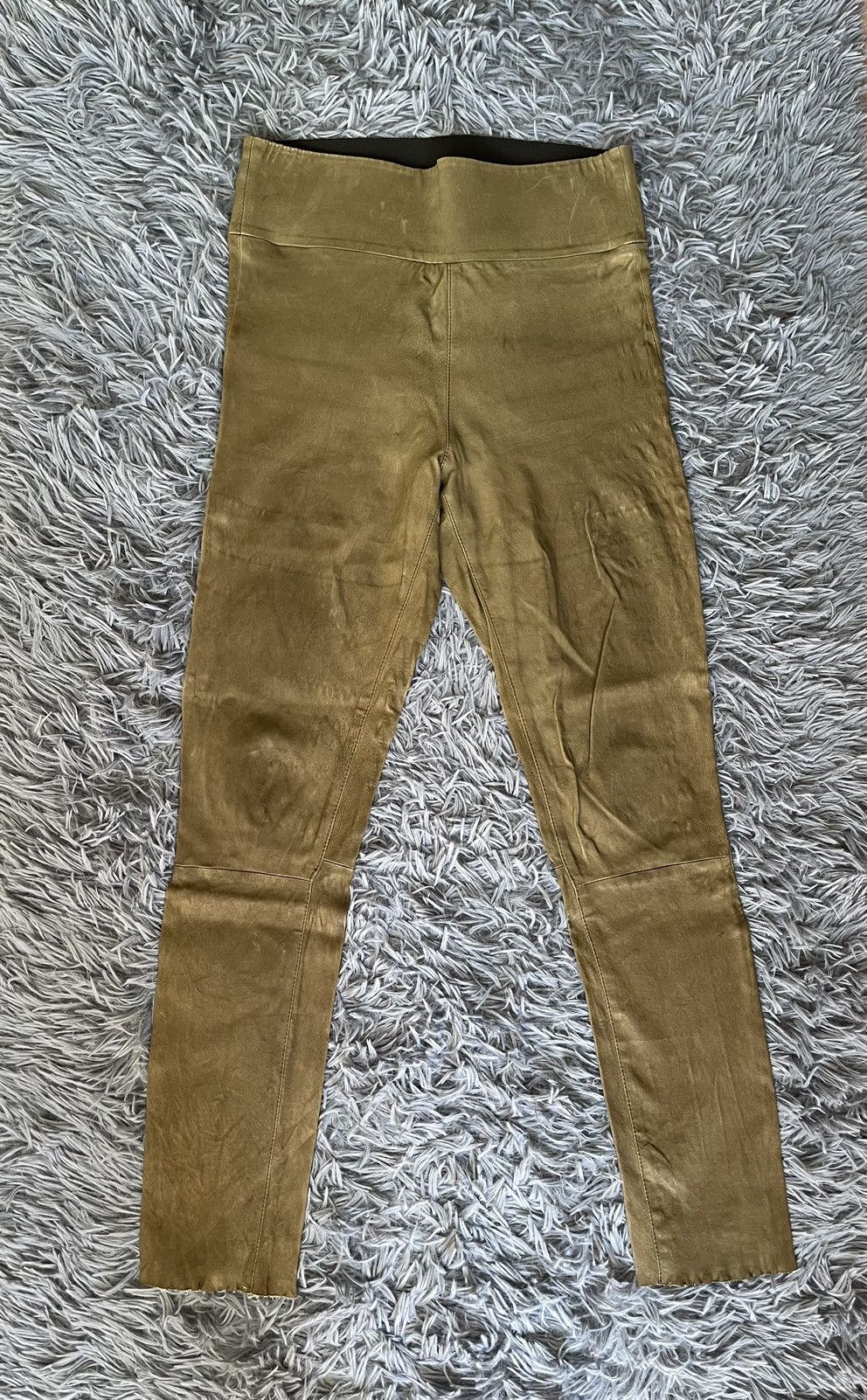 Genuine Leather SPRWMN avant garde leather leggings khaki olive Size 25" / US 0 / IT 36 - 1 Thumbnail