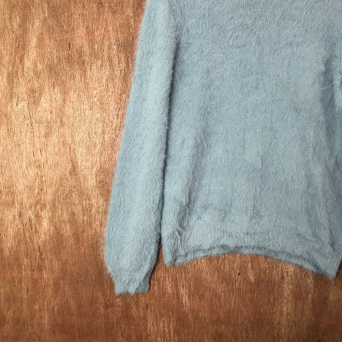 Aran Isles Knitwear × Homespun Knitwear × Japanese Brand Index Blue Shag Shaggy Fur Mohair Knitwear #6594 Size M / US 6-8 / IT 42-44 - 10 Thumbnail