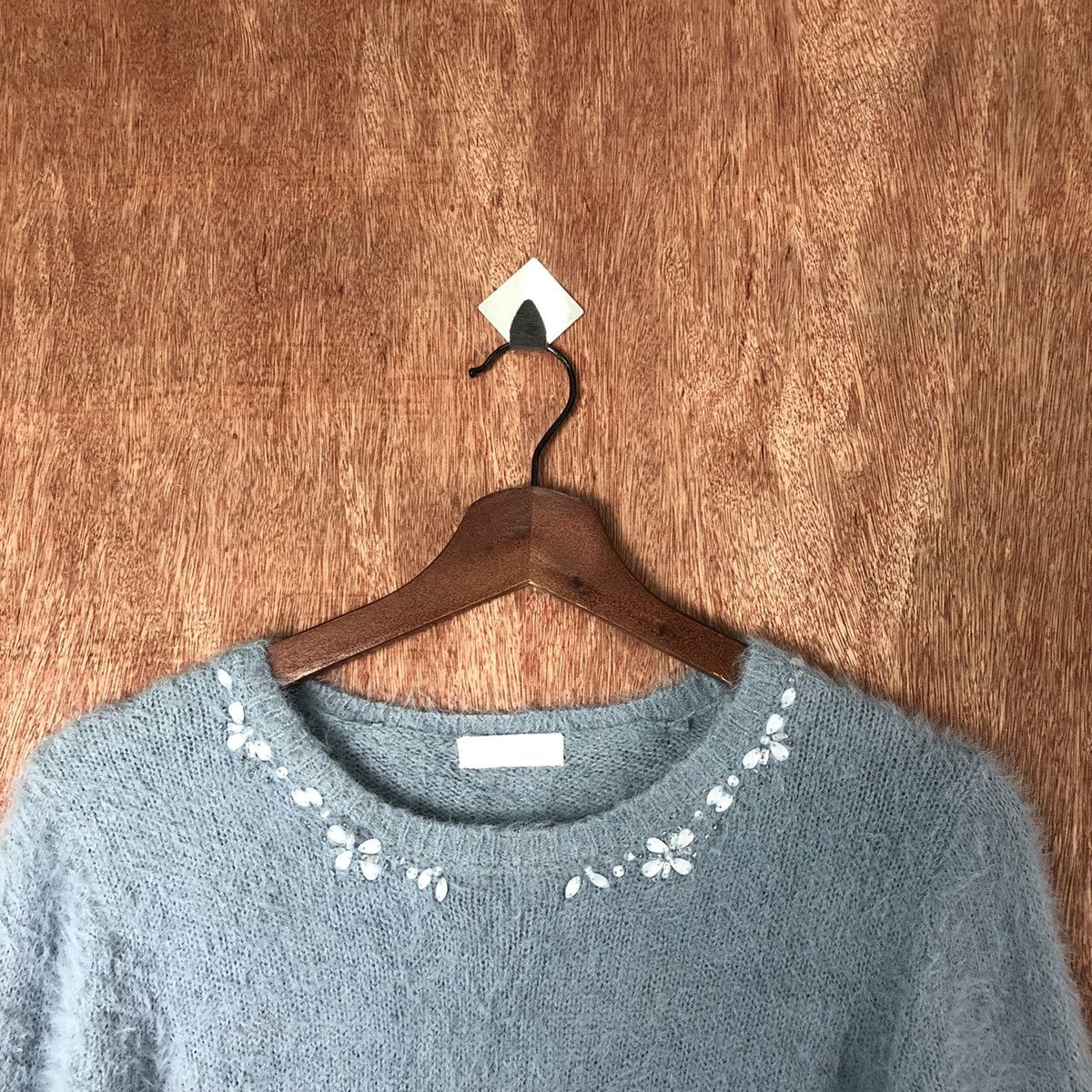 Aran Isles Knitwear × Homespun Knitwear × Japanese Brand Index Blue Shag Shaggy Fur Mohair Knitwear #6594 Size M / US 6-8 / IT 42-44 - 5 Thumbnail
