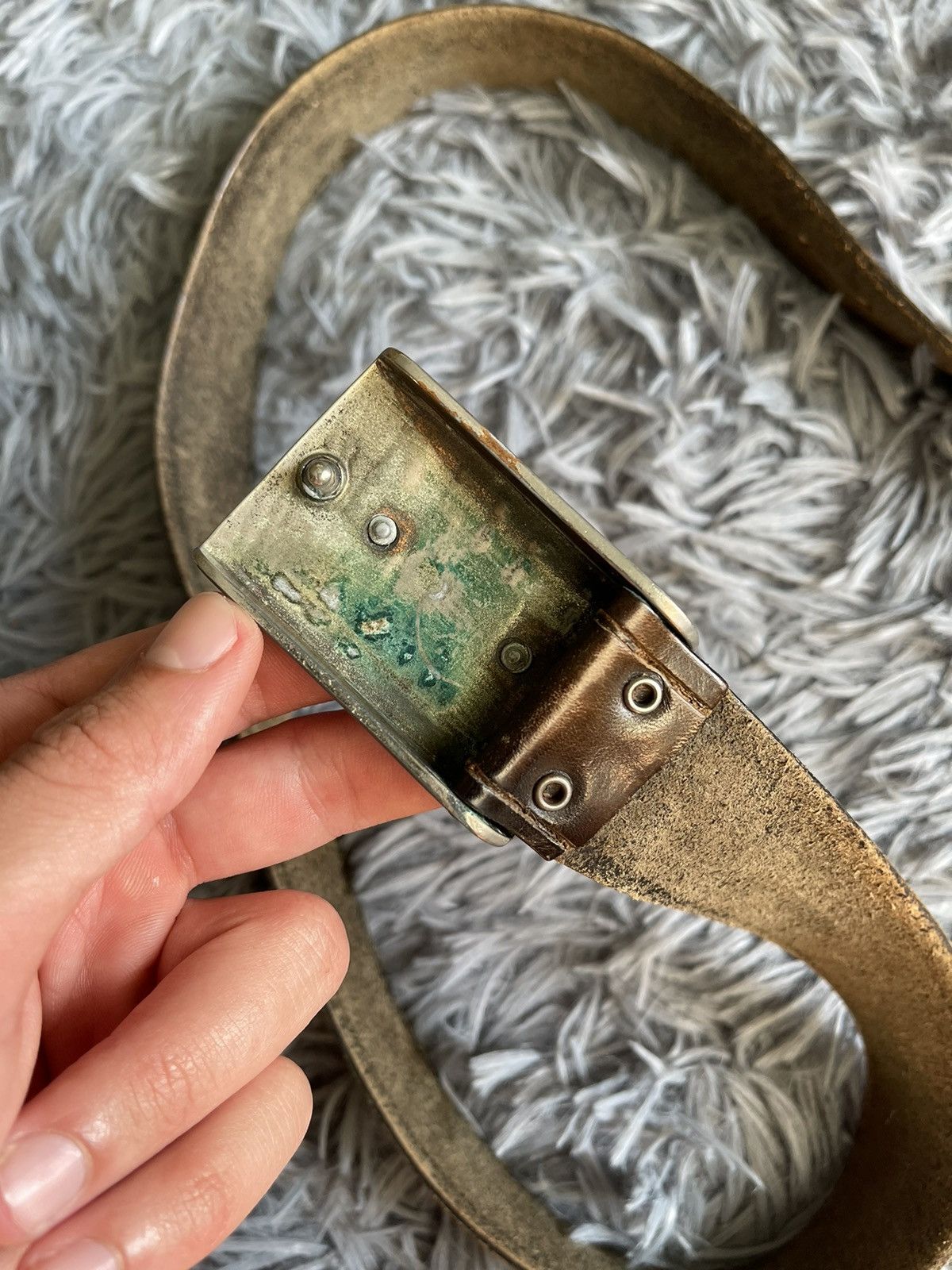 Cowboy Equipment Astrological Expedition 90s military style leather belt Size 32 - 5 Thumbnail