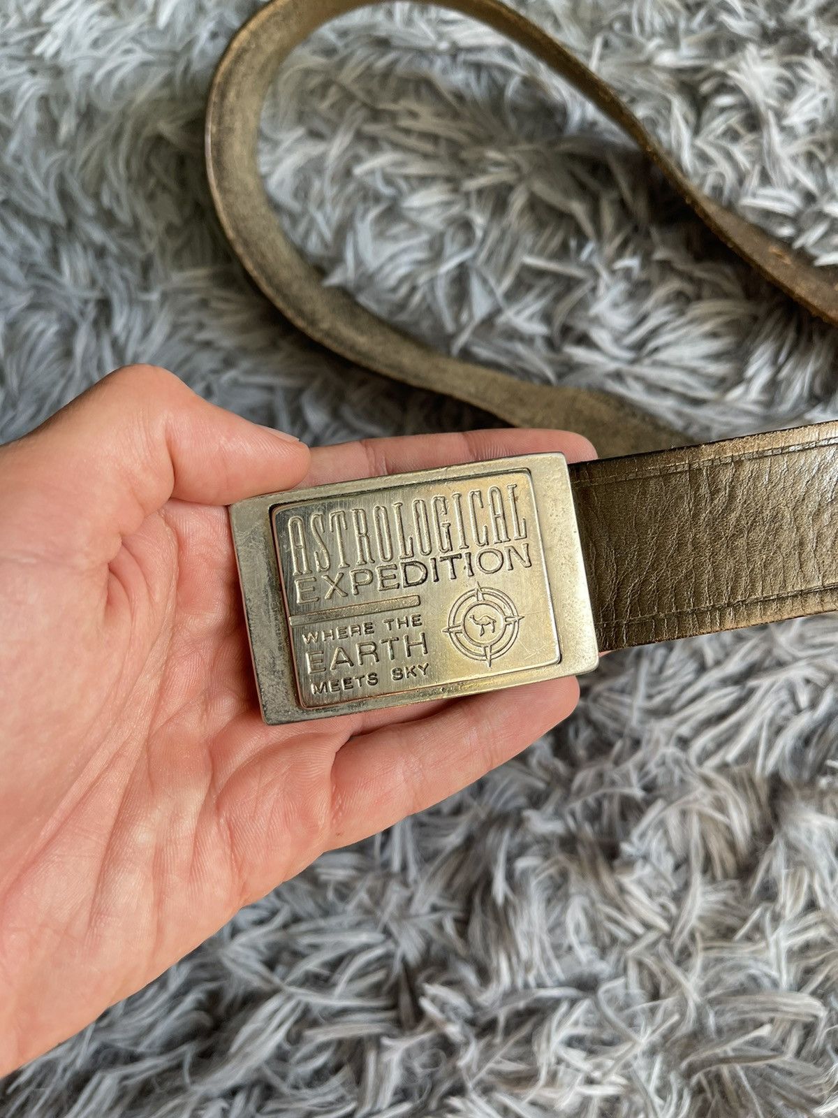 Cowboy Equipment Astrological Expedition 90s military style leather belt Size 32 - 4 Thumbnail