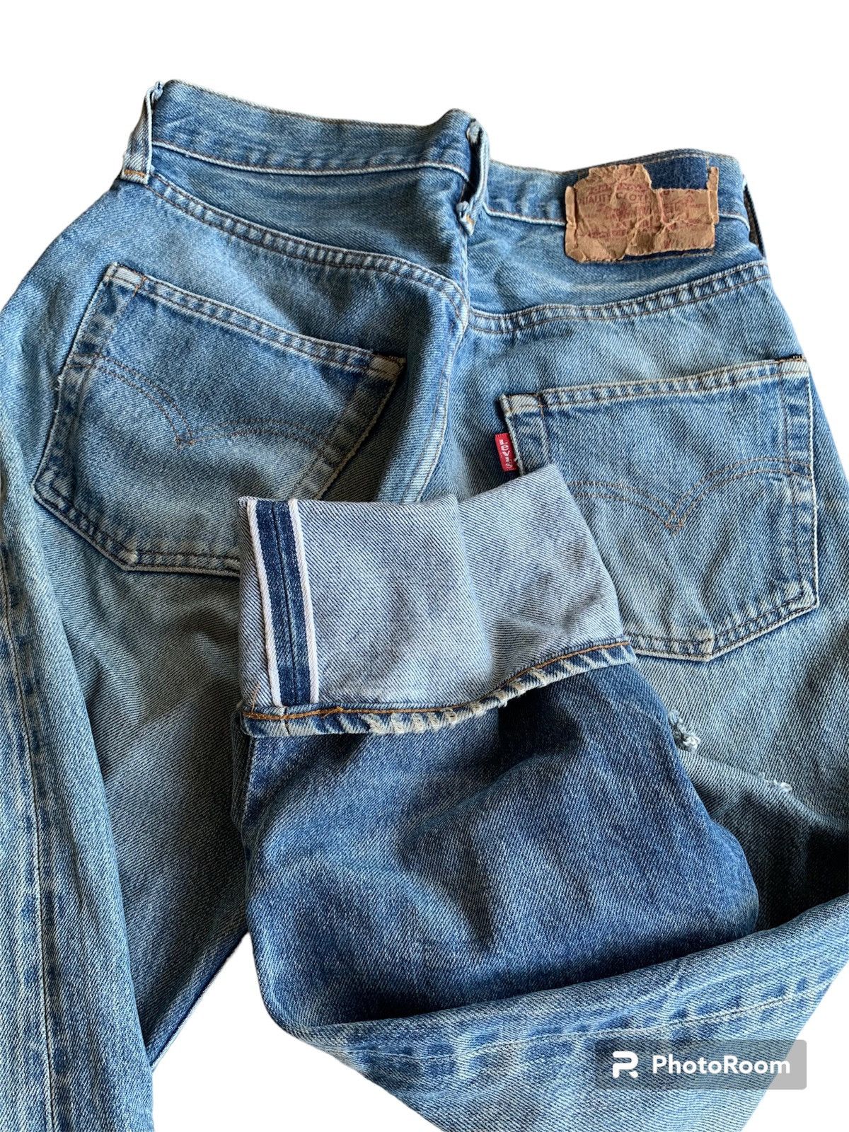 Levi's × Vintage Vintage Levis 501 Rindem 70s #524 Selvedge Distressed Denim Size US 27 - 3 Thumbnail