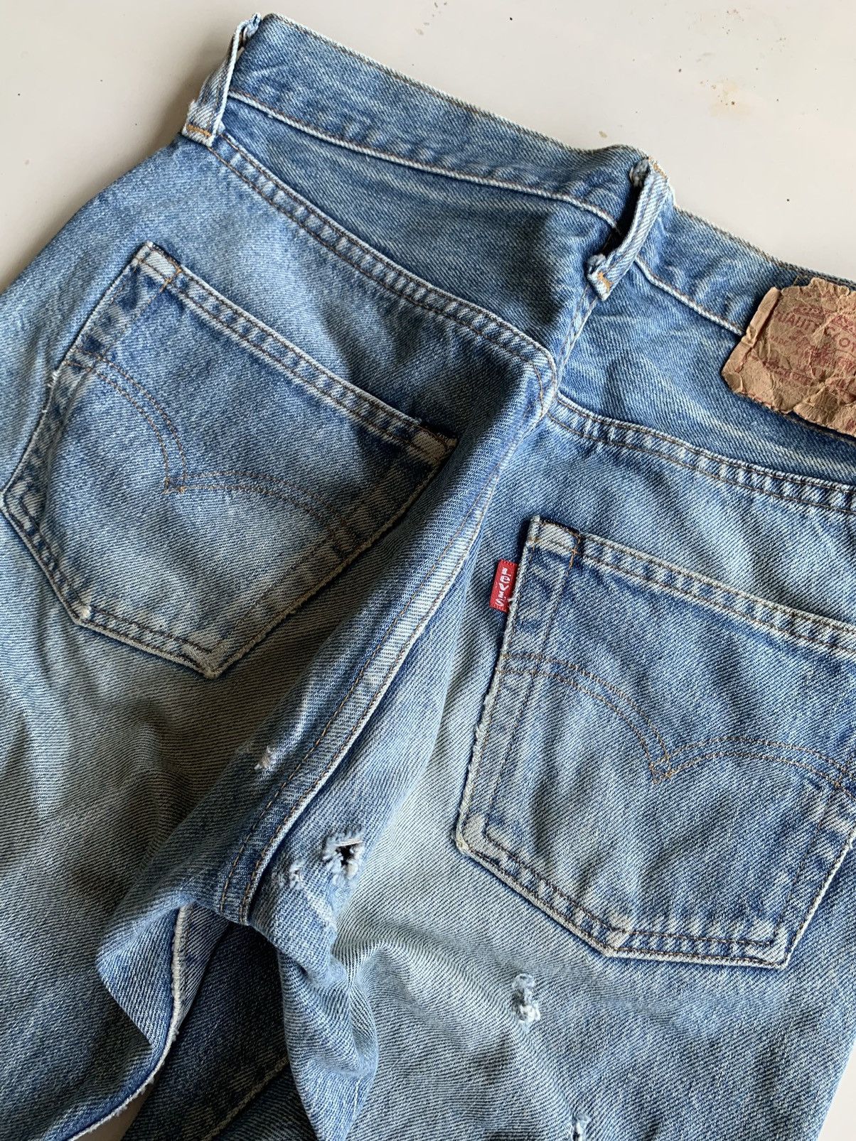 Levi's × Vintage Vintage Levis 501 Rindem 70s #524 Selvedge Distressed Denim Size US 27 - 14 Thumbnail