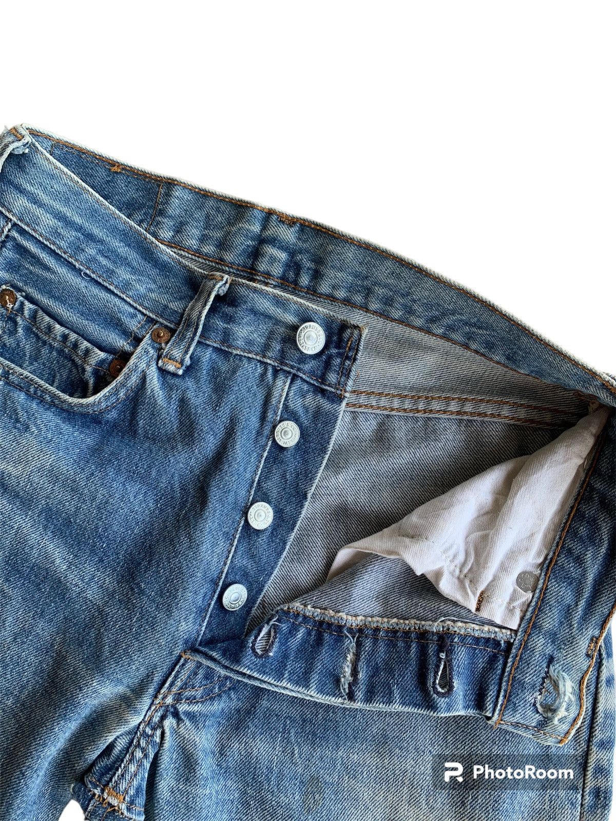 Levi's × Vintage Vintage Levis 501 Rindem 70s #524 Selvedge Distressed Denim Size US 27 - 8 Thumbnail