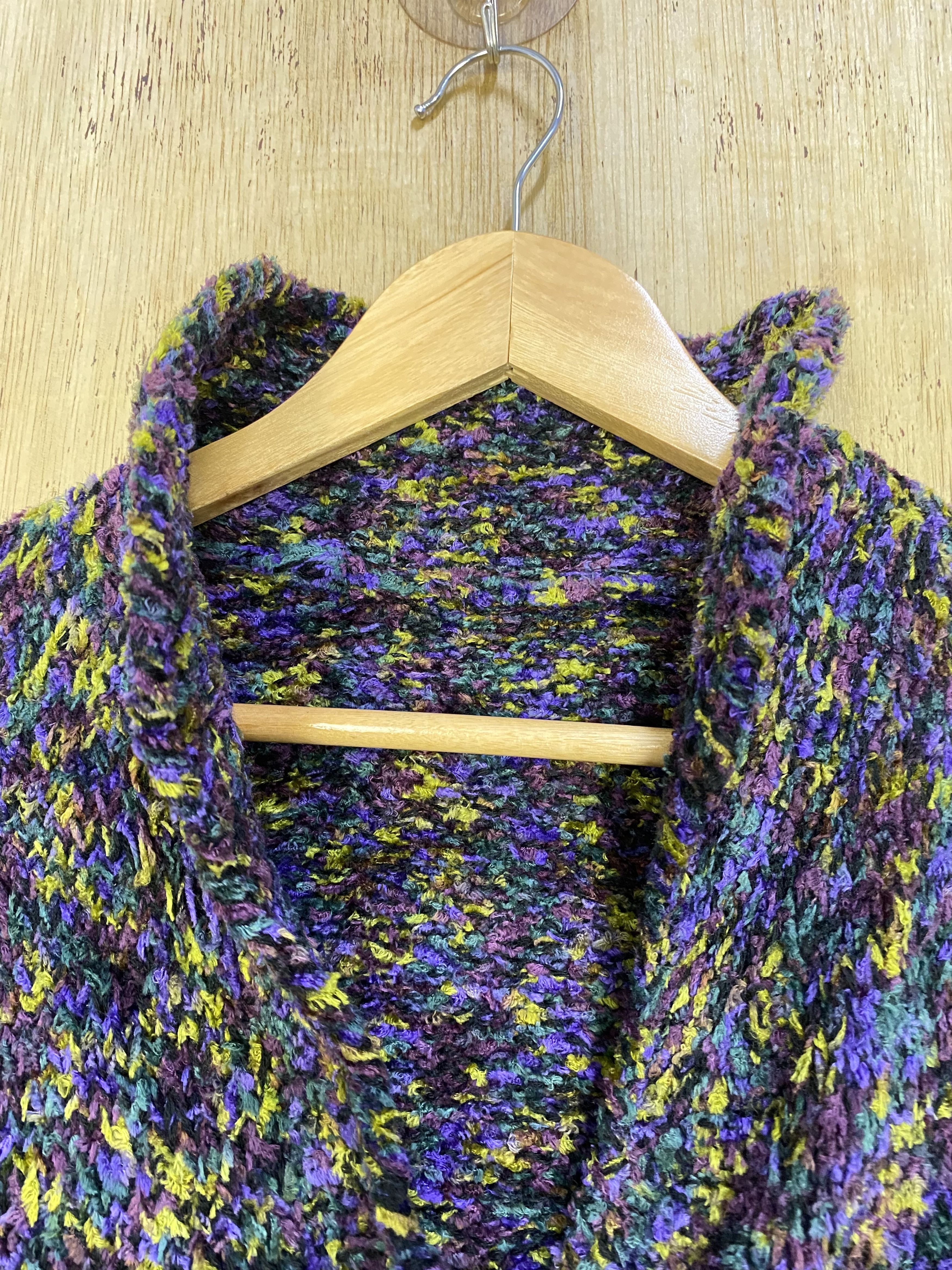 Homespun Knitwear Unbrand Purple Multi-Colourful Knit Cardigan #4311 Size M / US 6-8 / IT 42-44 - 5 Thumbnail