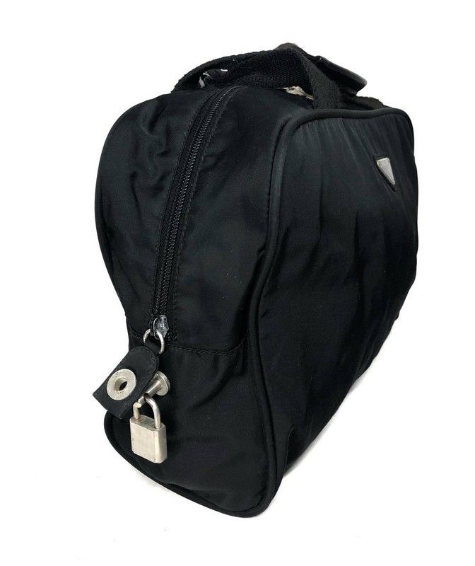 Prada Prada Black Nylon Satchel Bag With Lock Size ONE SIZE - 3 Thumbnail