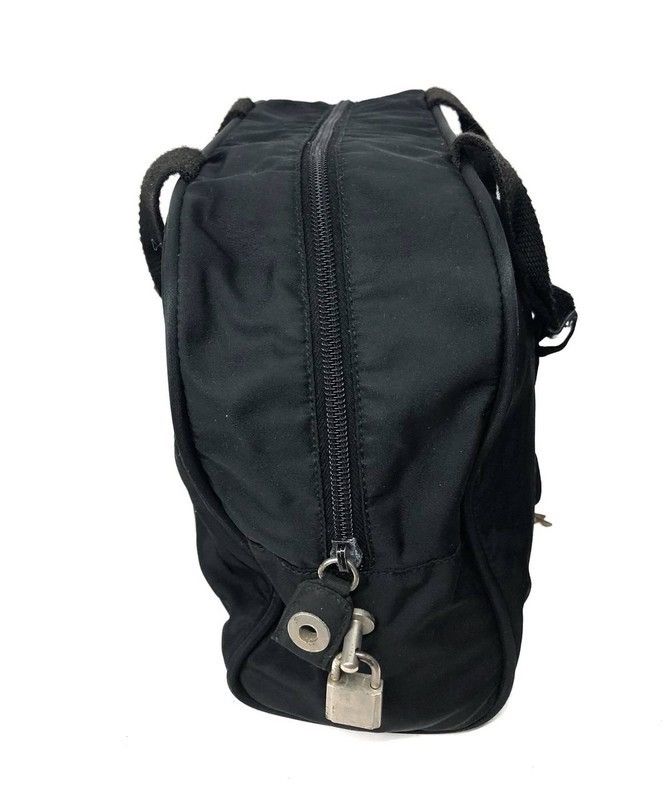 Prada Prada Black Nylon Satchel Bag With Lock Size ONE SIZE - 2 Thumbnail