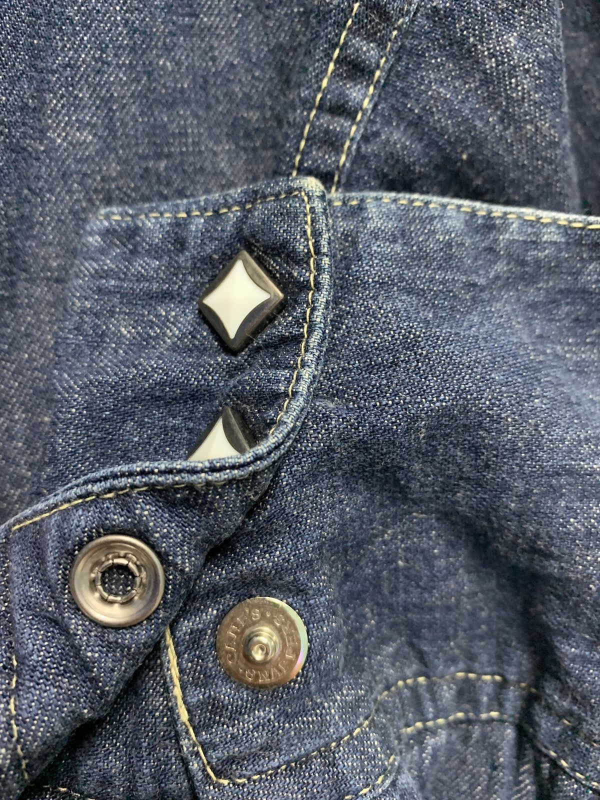 Mister Freedom × Sugar Cane × Toyo Enterprises 🇯🇵 80s Indigo Denim Sugar Cane Snap Button Western Ls Shirts Size US M / EU 48-50 / 2 - 5 Thumbnail