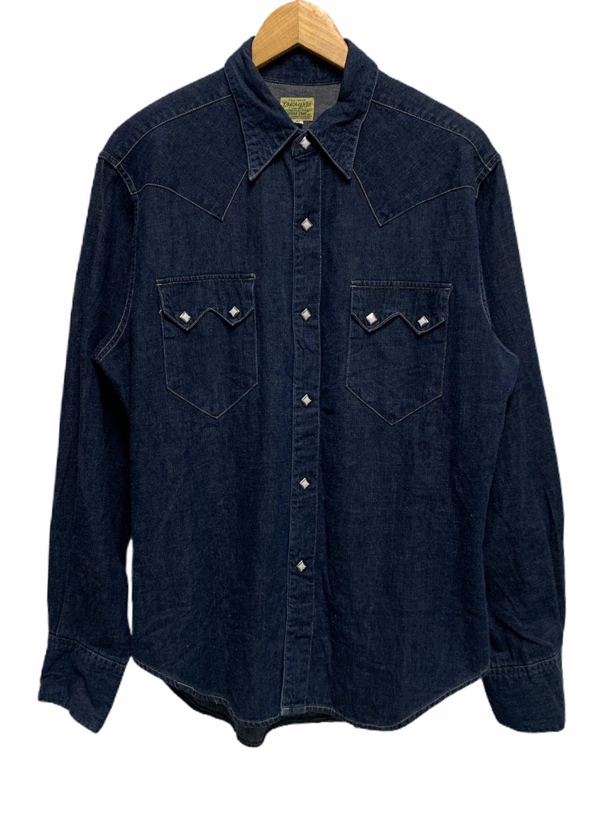Mister Freedom × Sugar Cane × Toyo Enterprises 🇯🇵 80s Indigo Denim Sugar Cane Snap Button Western Ls Shirts Size US M / EU 48-50 / 2 - 1 Thumbnail