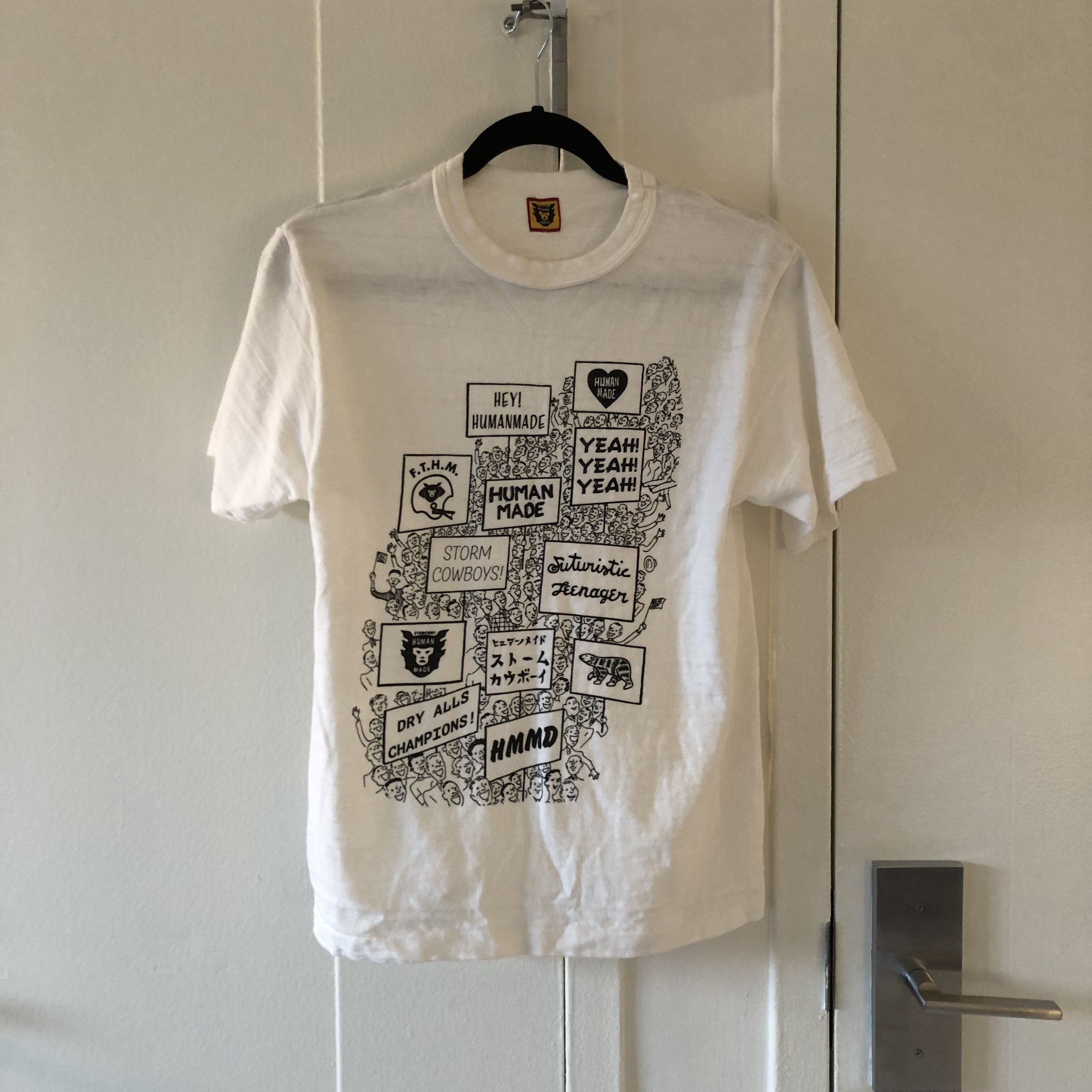 image of Human Made Multi Logo Tee in White, Men's (Size Small)