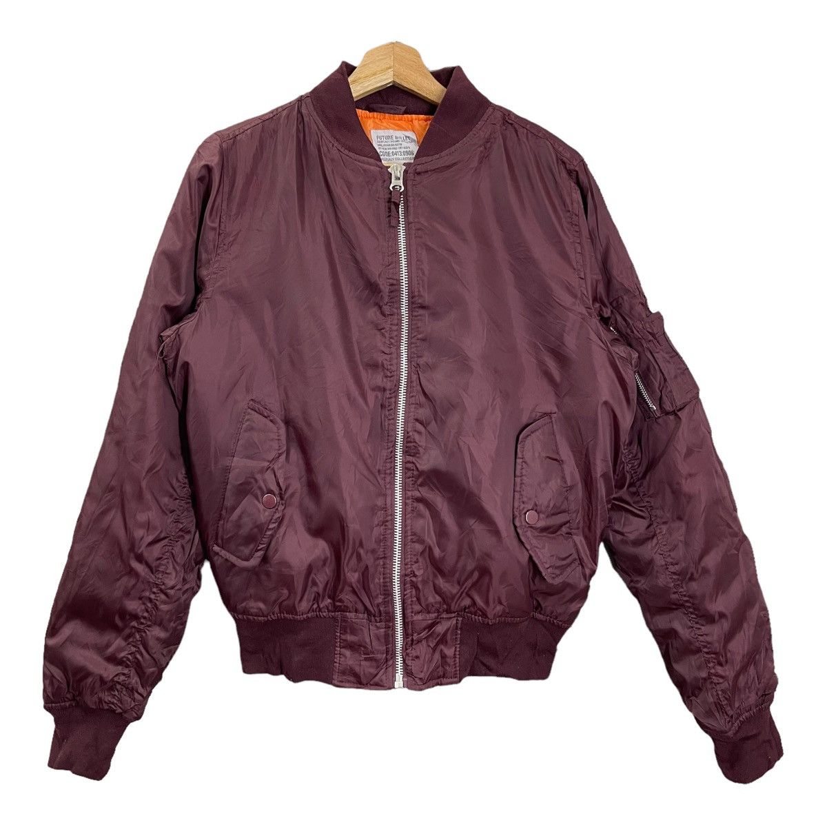 image of Bomber Jacket x Vintage Future Bullet Military Jacket Flyer’S Ma-1 Size M in Maroon, Men's