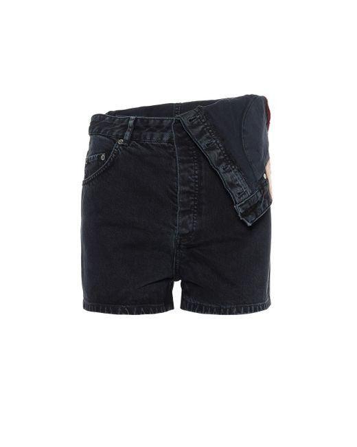 Y/Project Asymmetric Black Denim Short Size 38" / US 16 / IT 52 - 8 Thumbnail