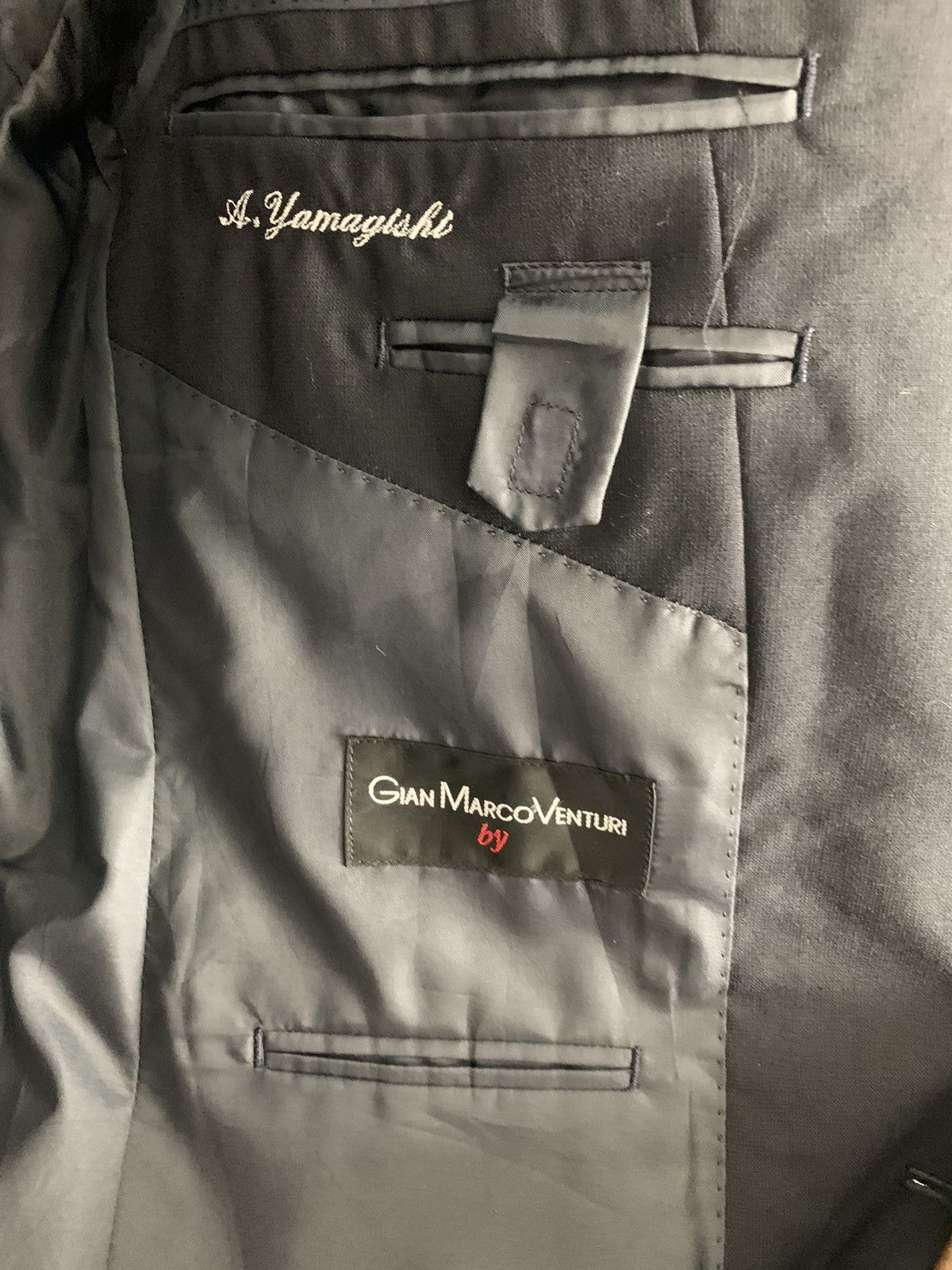 Designer × GianMarco Venturi GIANMARCO VENTURI Linen Luxury Officewear Suit BlazerJacket Size 40R - 8 Thumbnail