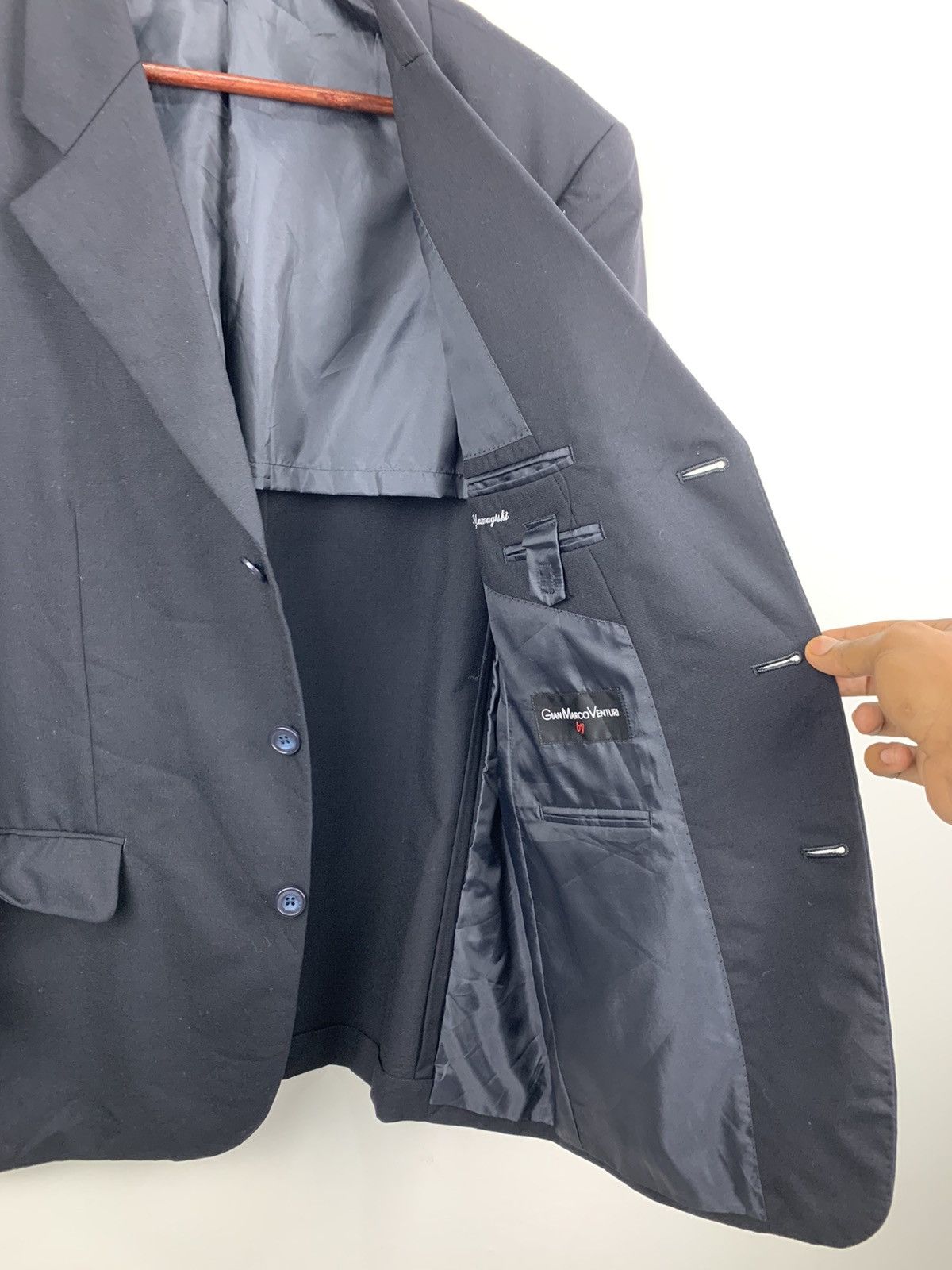 Designer × GianMarco Venturi GIANMARCO VENTURI Linen Luxury Officewear Suit BlazerJacket Size 40R - 7 Thumbnail
