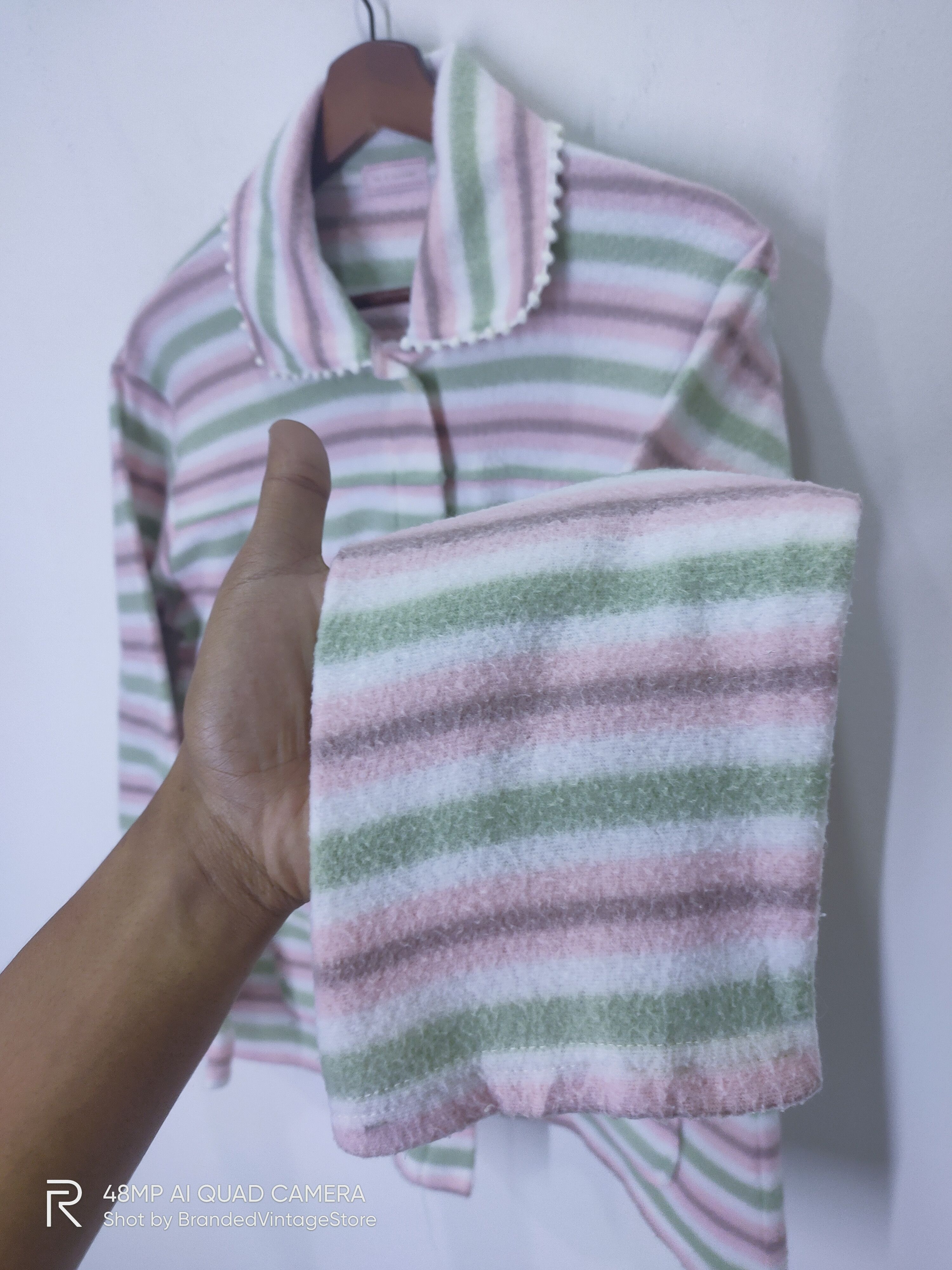 OVER THE STRiPES × Traditional Weatherwear FER É REPASSER Traditional Striped Fleece Button Sweatshirt Size L / US 10 / IT 46 - 6 Thumbnail