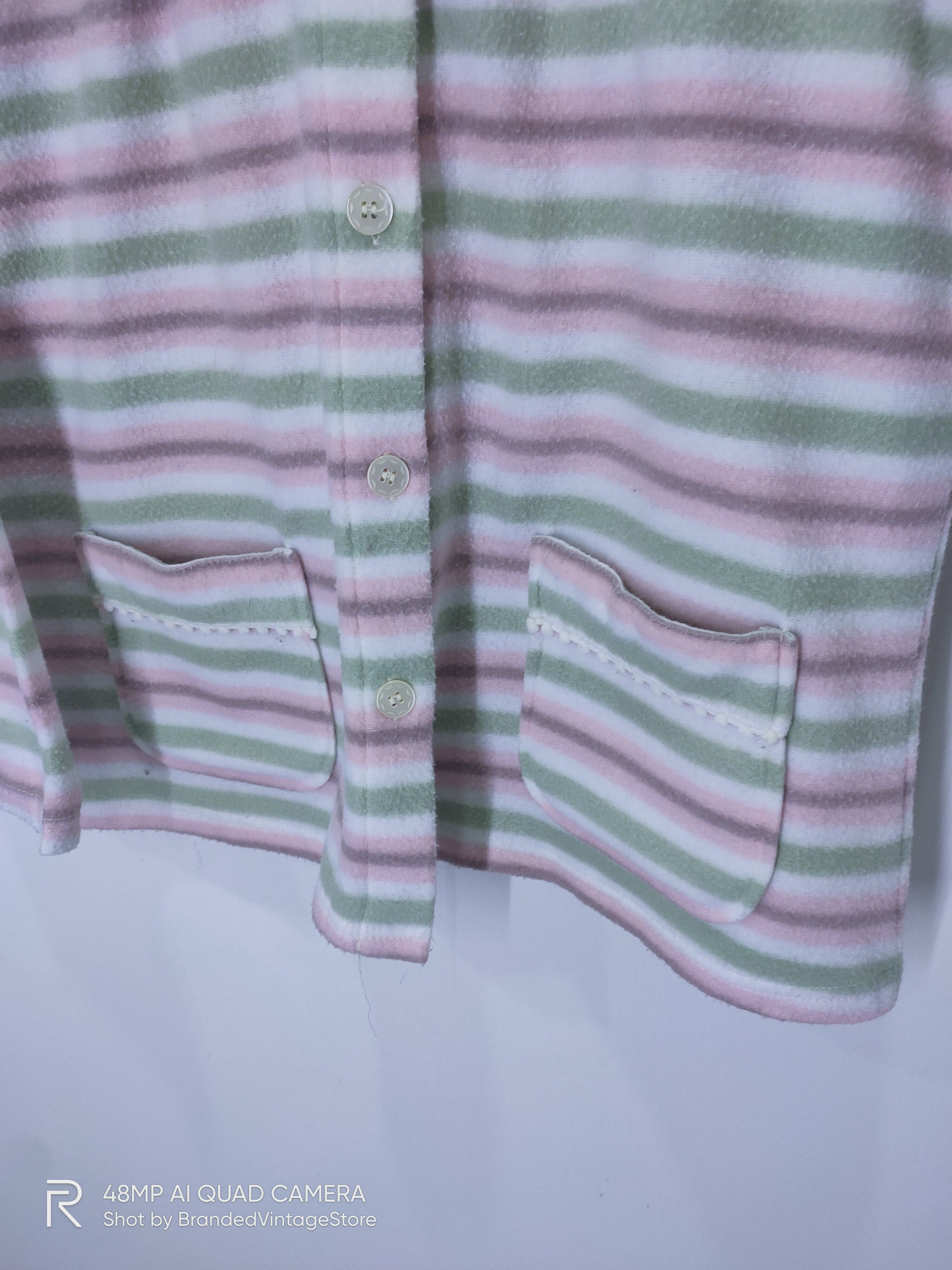 OVER THE STRiPES × Traditional Weatherwear FER É REPASSER Traditional Striped Fleece Button Sweatshirt Size L / US 10 / IT 46 - 9 Thumbnail
