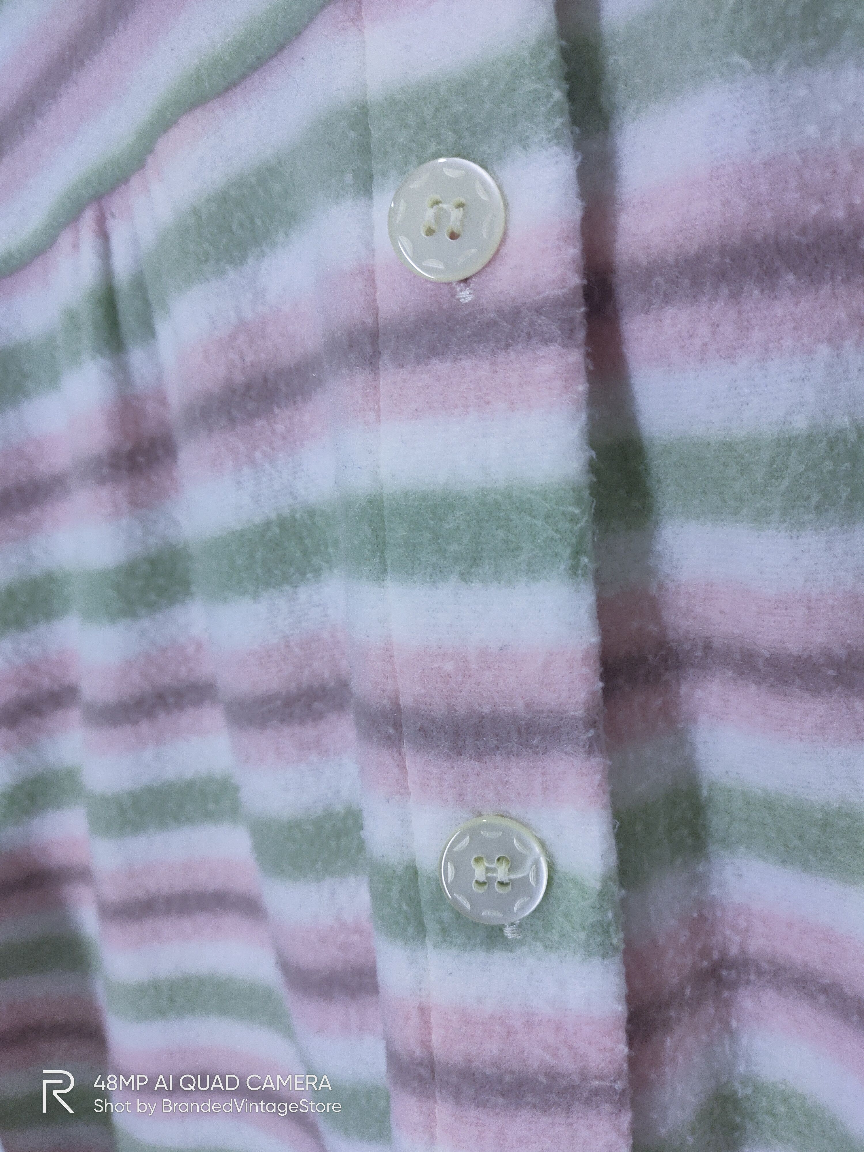 OVER THE STRiPES × Traditional Weatherwear FER É REPASSER Traditional Striped Fleece Button Sweatshirt Size L / US 10 / IT 46 - 10 Thumbnail