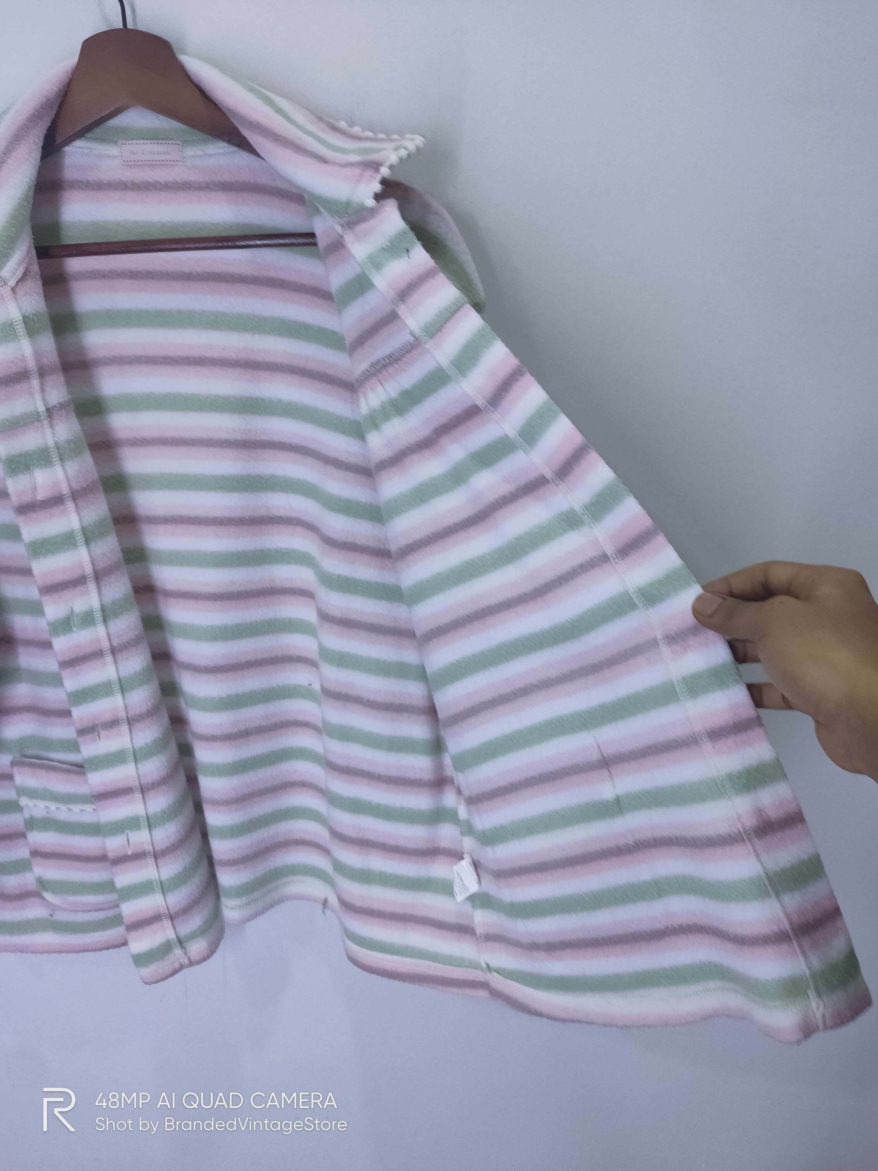 OVER THE STRiPES × Traditional Weatherwear FER É REPASSER Traditional Striped Fleece Button Sweatshirt Size L / US 10 / IT 46 - 5 Thumbnail