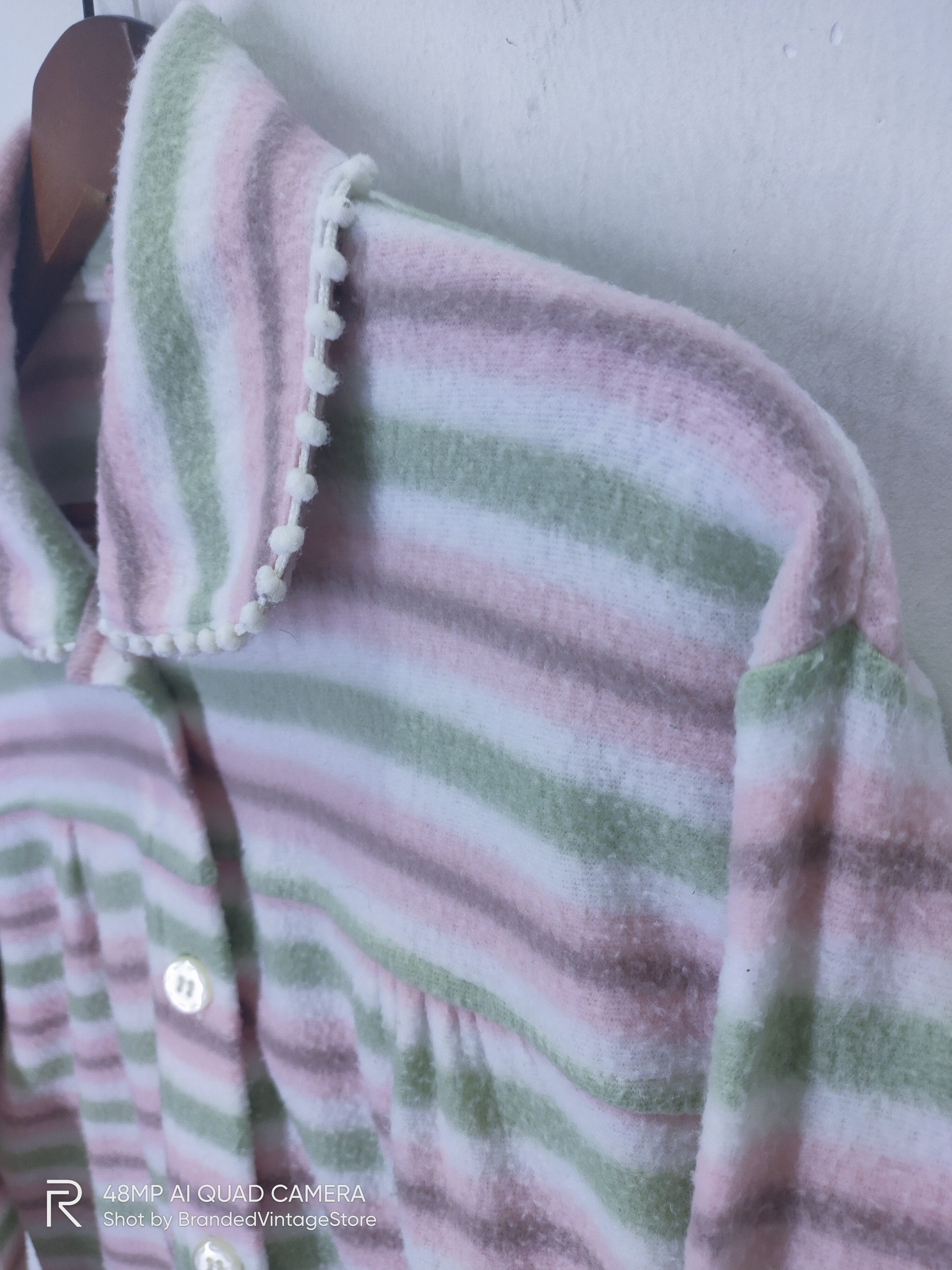 OVER THE STRiPES × Traditional Weatherwear FER É REPASSER Traditional Striped Fleece Button Sweatshirt Size L / US 10 / IT 46 - 8 Thumbnail