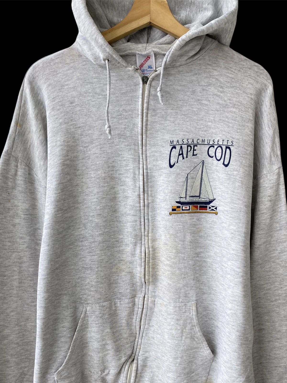Jerzees Vintage 90s Massachustts Cape Cod Zip Ups Hoodies Size US XL / EU 56 / 4 - 2 Thumbnail