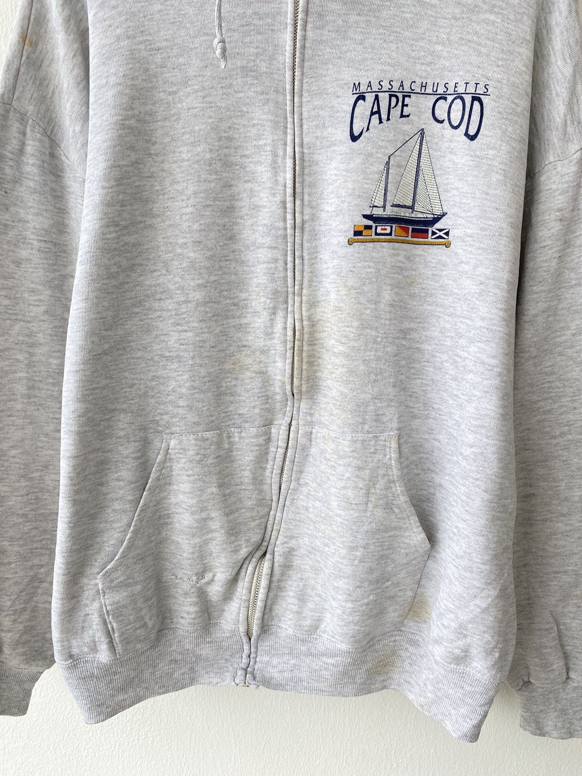 Jerzees Vintage 90s Massachustts Cape Cod Zip Ups Hoodies Size US XL / EU 56 / 4 - 3 Thumbnail