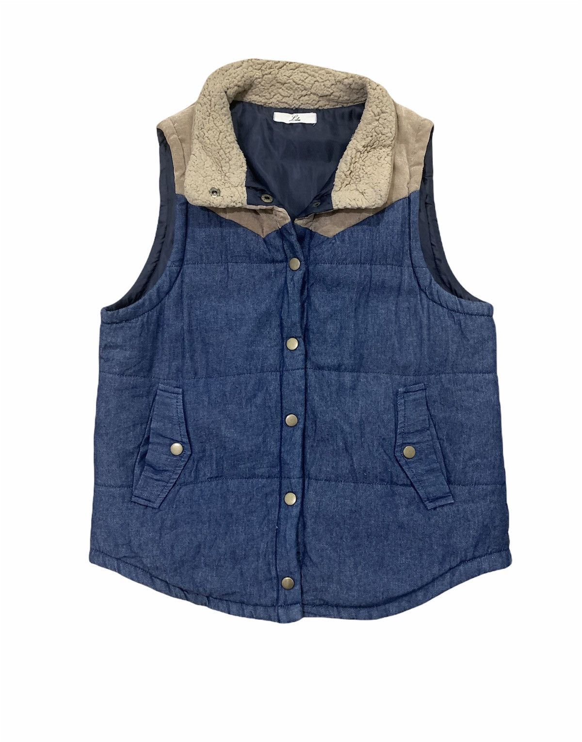 Japanese Brand LIBRE like Kapital Corduroy Denim Puffer Bomber Vest Jacket Size US M / EU 48-50 / 2 - 1 Thumbnail