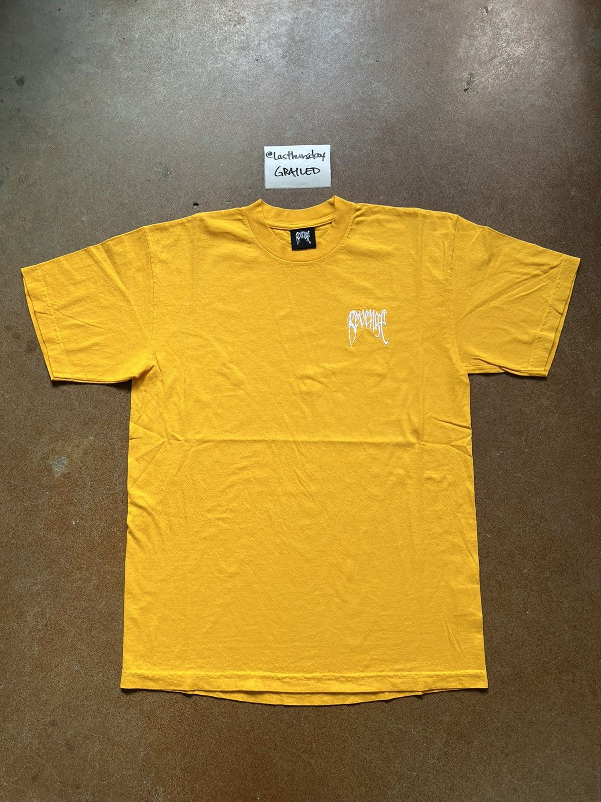 Revenge Revenge Basic Embroidered Logo Tee Yellow Medium Size US M / EU 48-50 / 2 - 3 Thumbnail