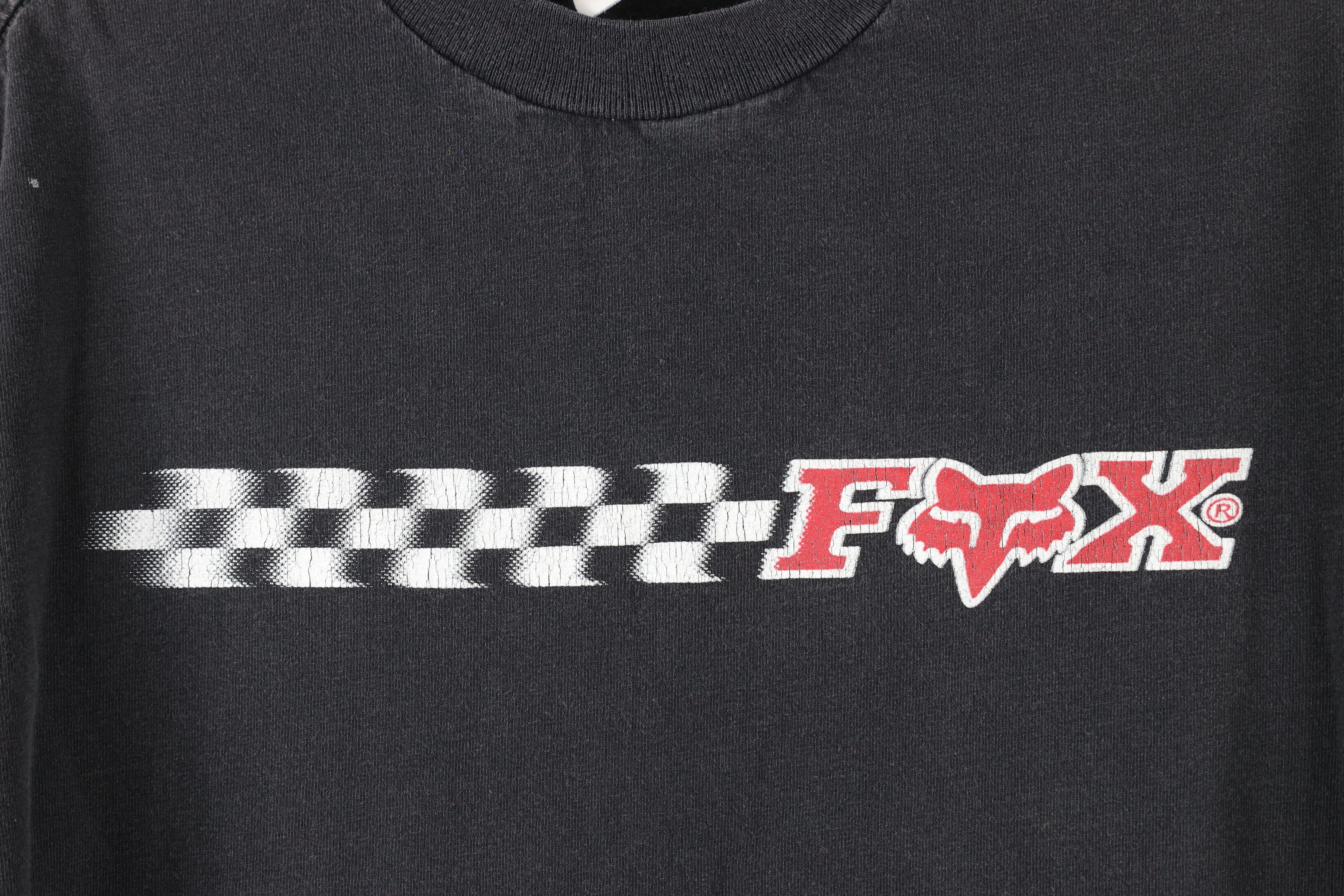 Fox Racing × Vintage Vintage 90s Fox Racing Out Double Sided T-Shirt Black USA Size US M / EU 48-50 / 2 - 4 Thumbnail