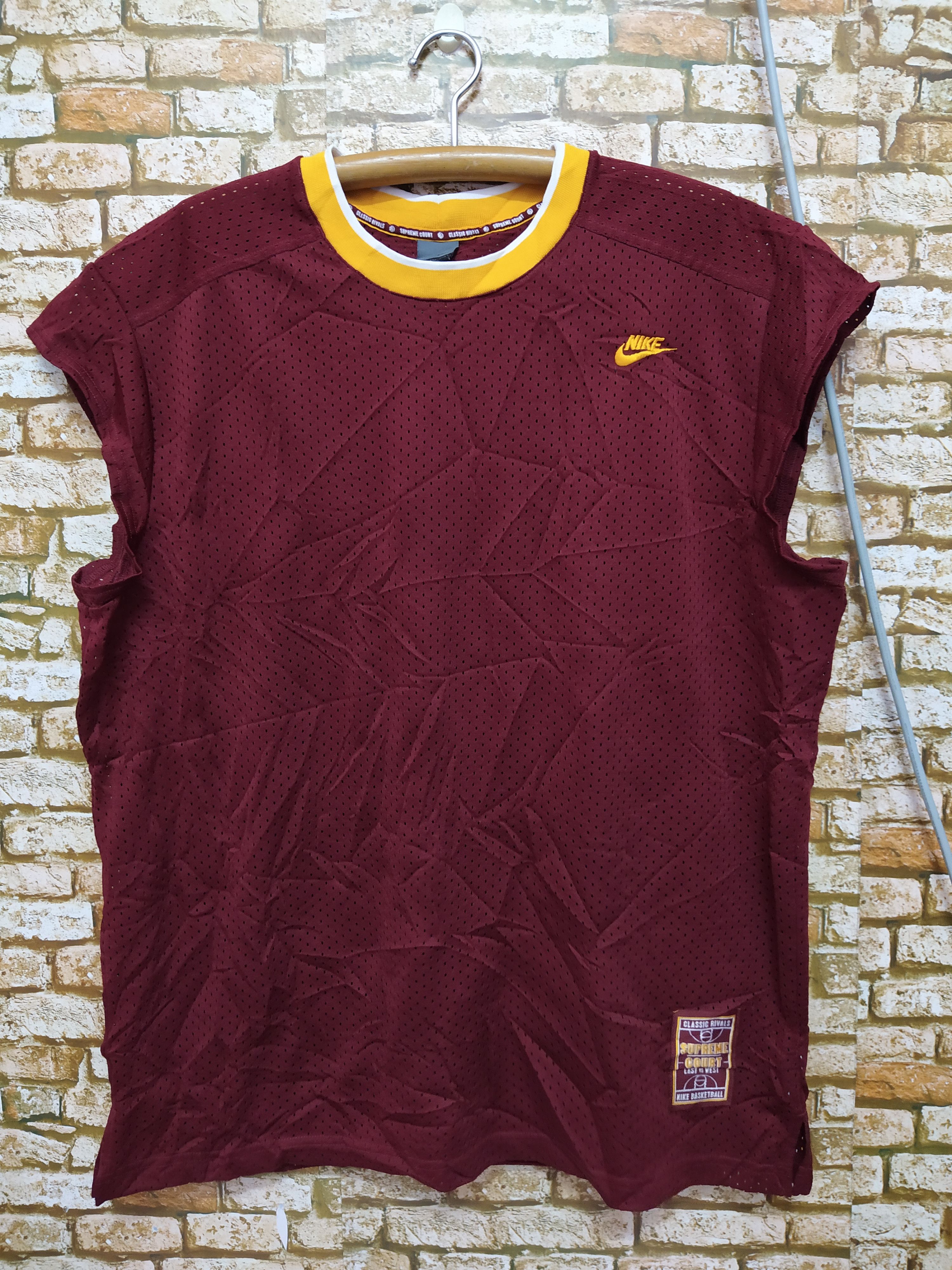 image of 90's Nike Basketball Supreme Court Jersey (B291) in Maroon, Men's (Size 2XL)