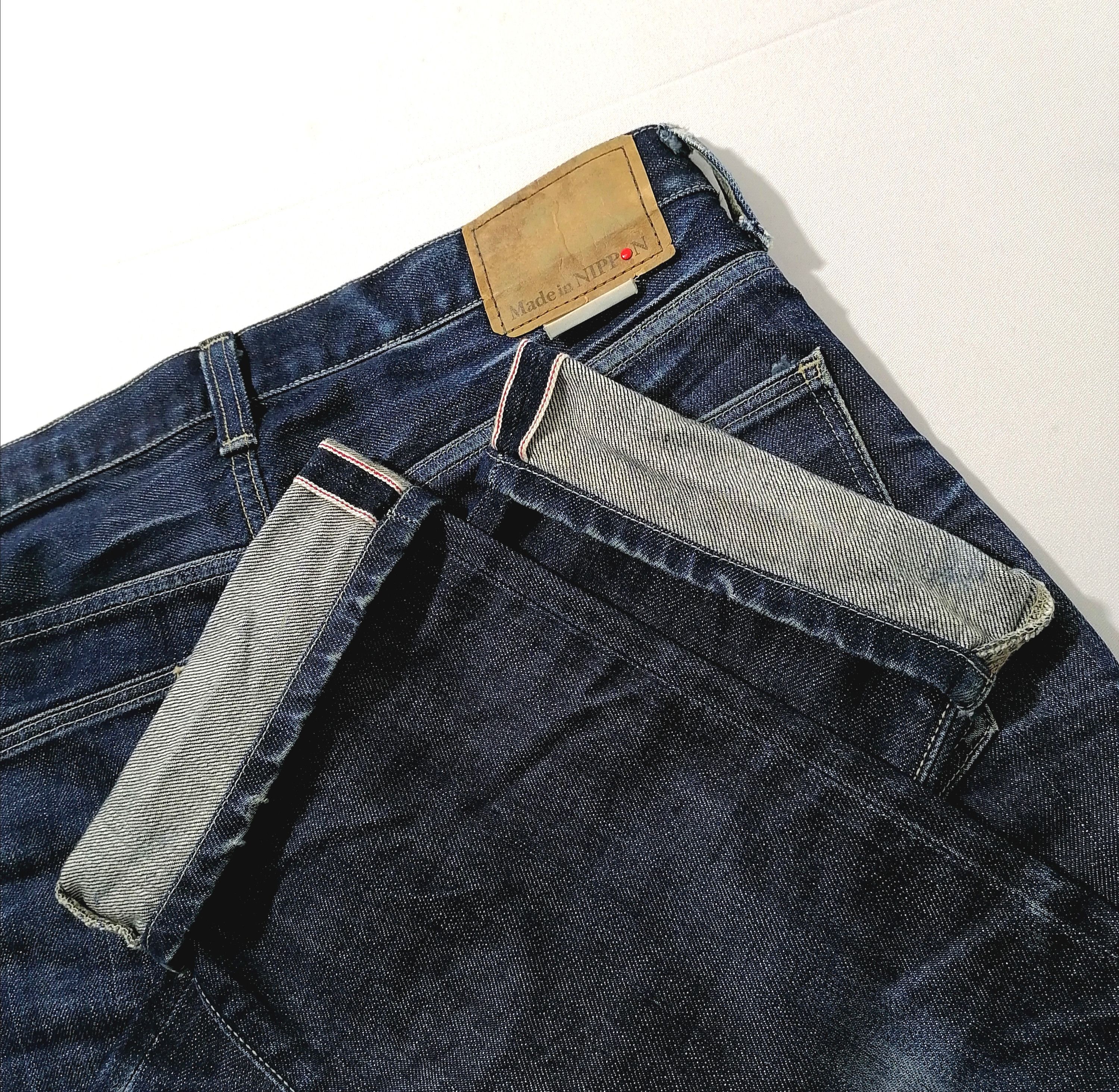Designer × Japanese Brand Back Number JD Selvedge Fly Button Denim Jeans Size US 34 / EU 50 - 4 Thumbnail