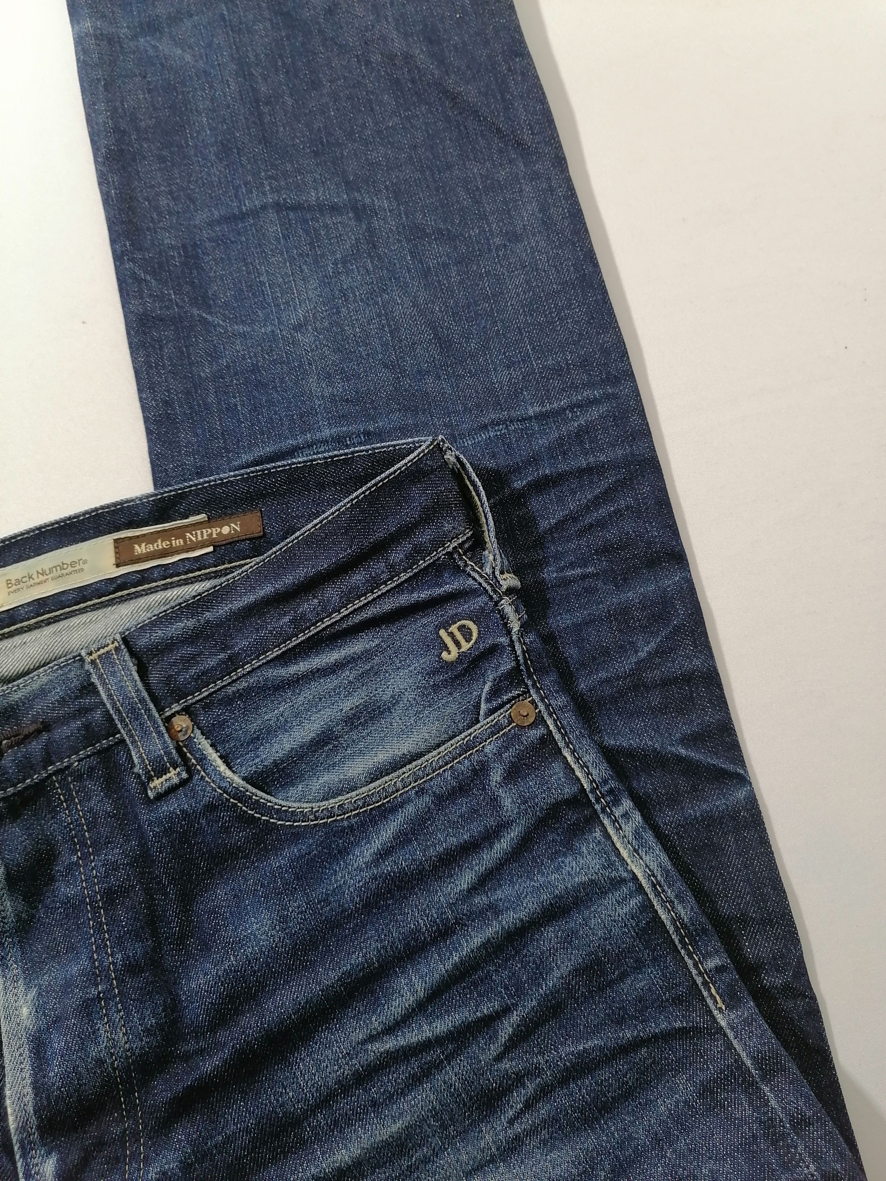 Designer × Japanese Brand Back Number JD Selvedge Fly Button Denim Jeans Size US 34 / EU 50 - 10 Thumbnail