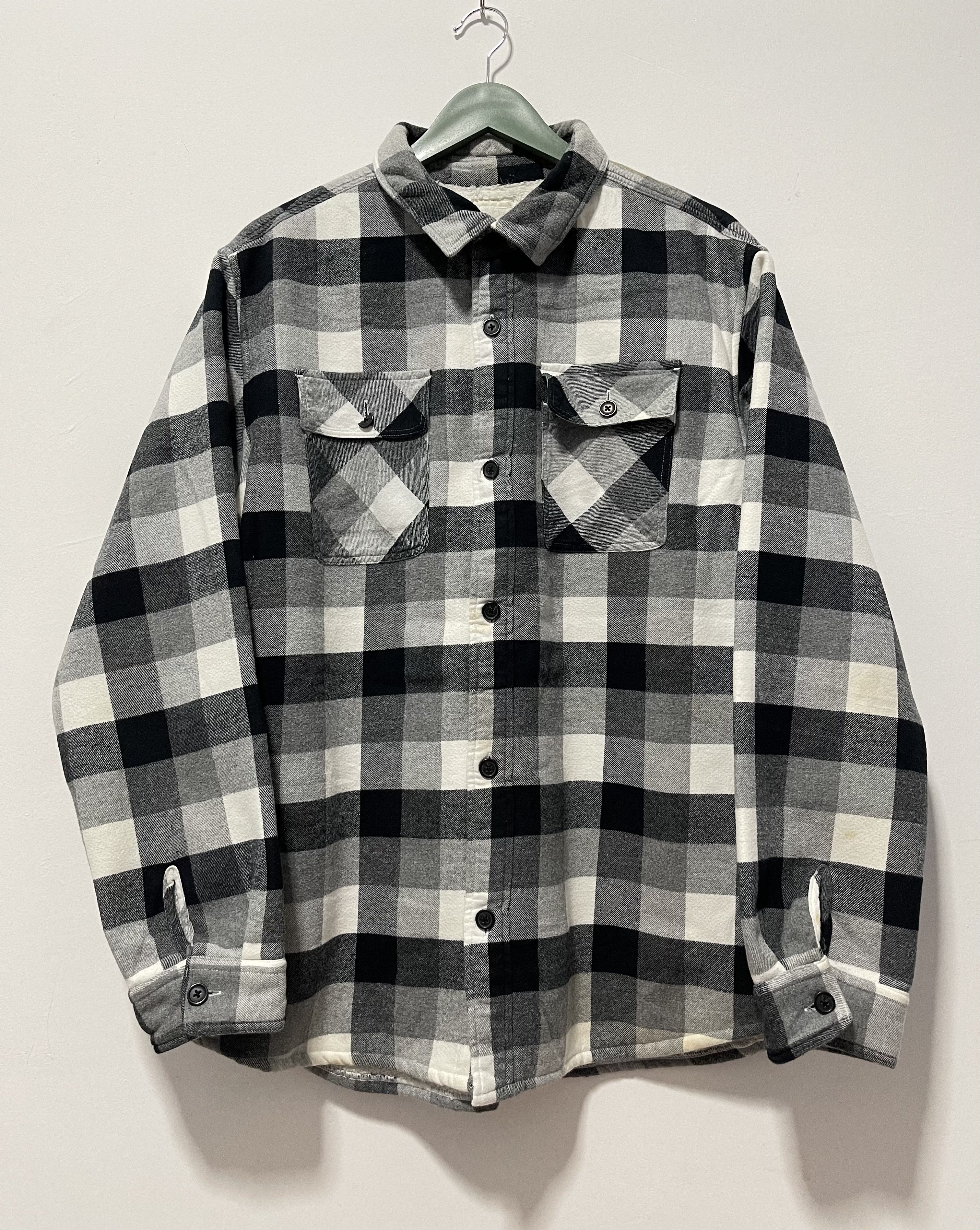 Japanese Fashion Gu Lined Double Pocket Plaid Button Up