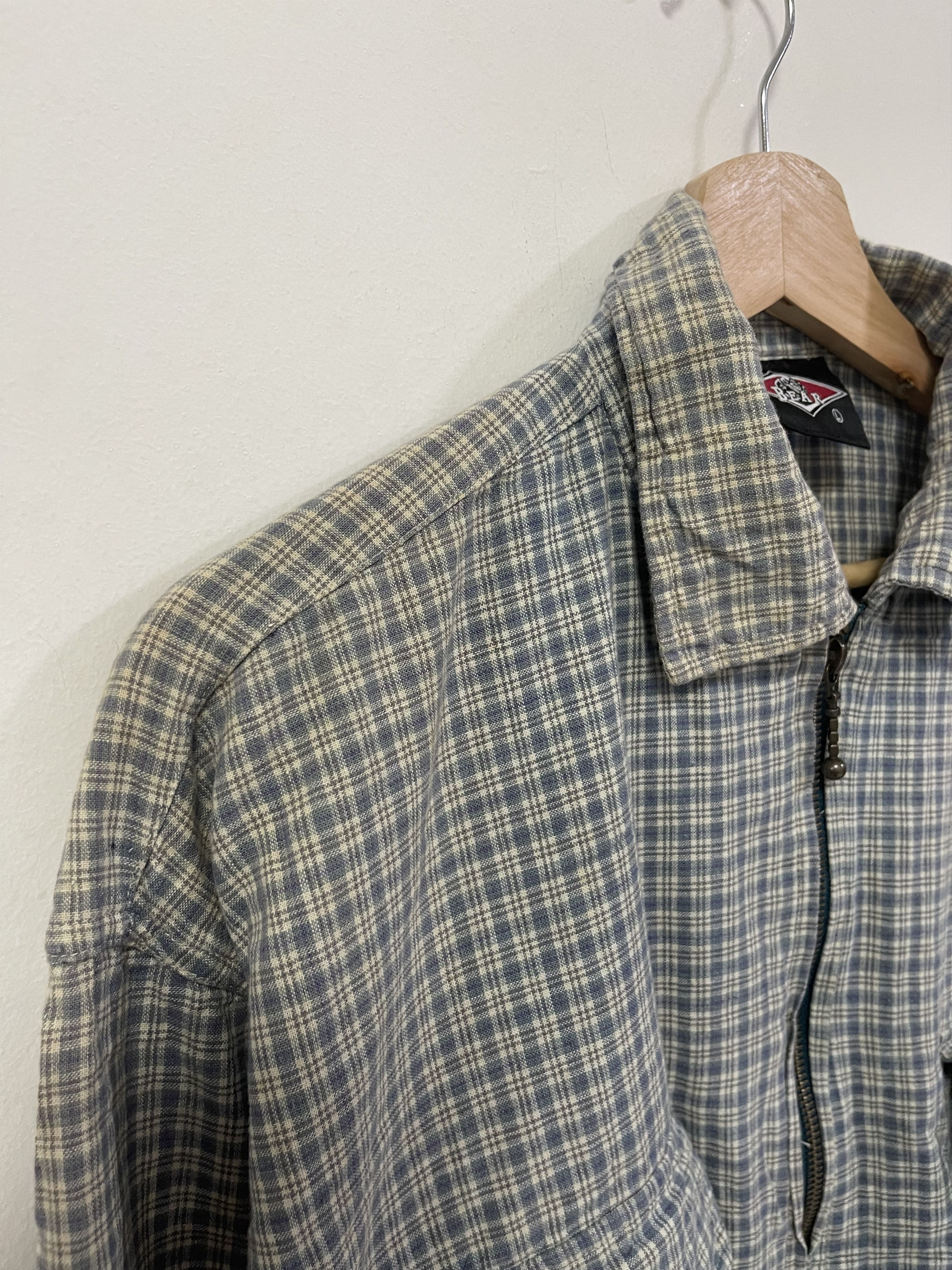 Japanese Brand × Vintage Vintage Bear Double Pocket Style Plaid Zip Up Distressed Size US L / EU 52-54 / 3 - 5 Thumbnail
