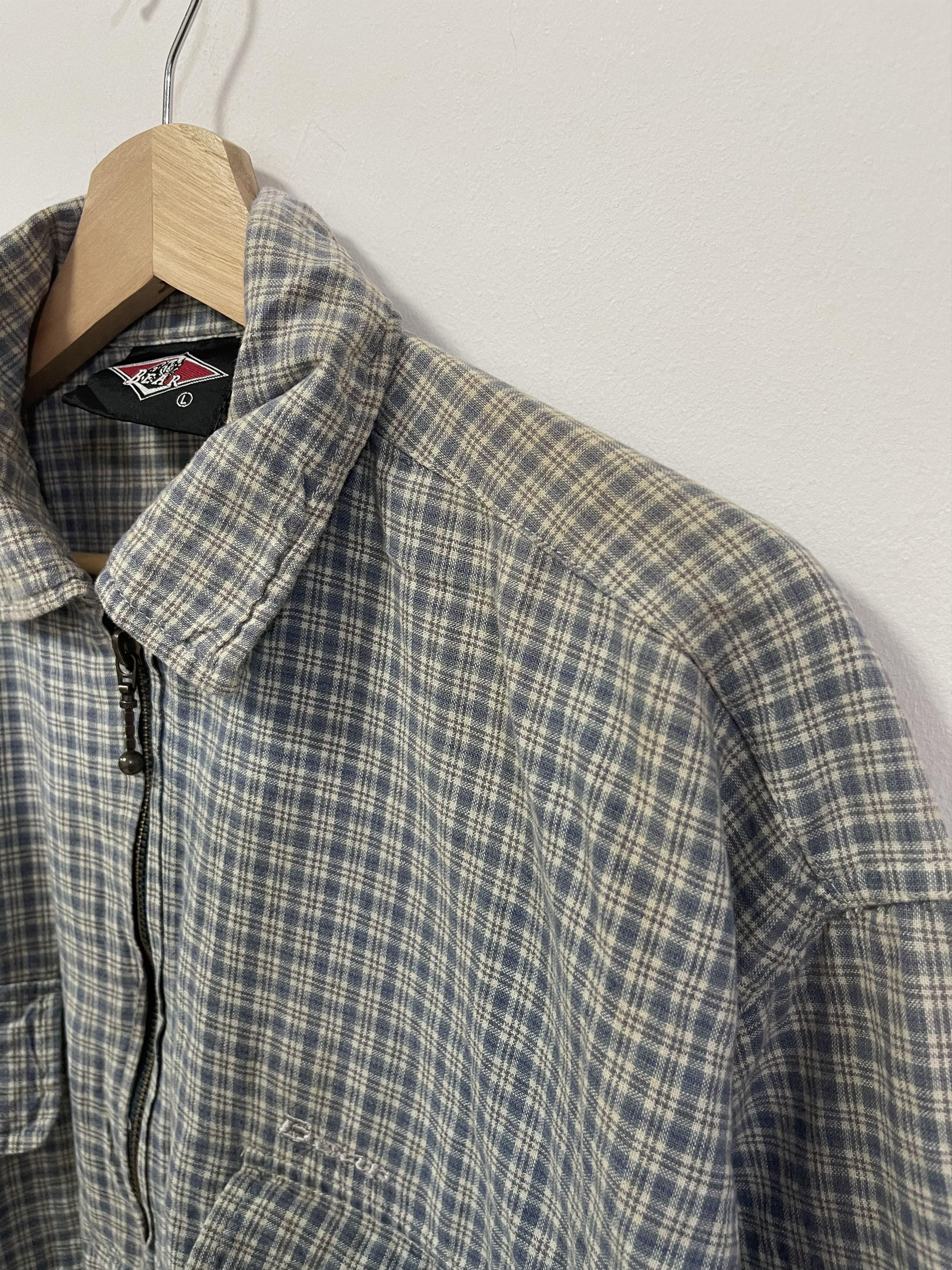Japanese Brand × Vintage Vintage Bear Double Pocket Style Plaid Zip Up Distressed Size US L / EU 52-54 / 3 - 4 Thumbnail