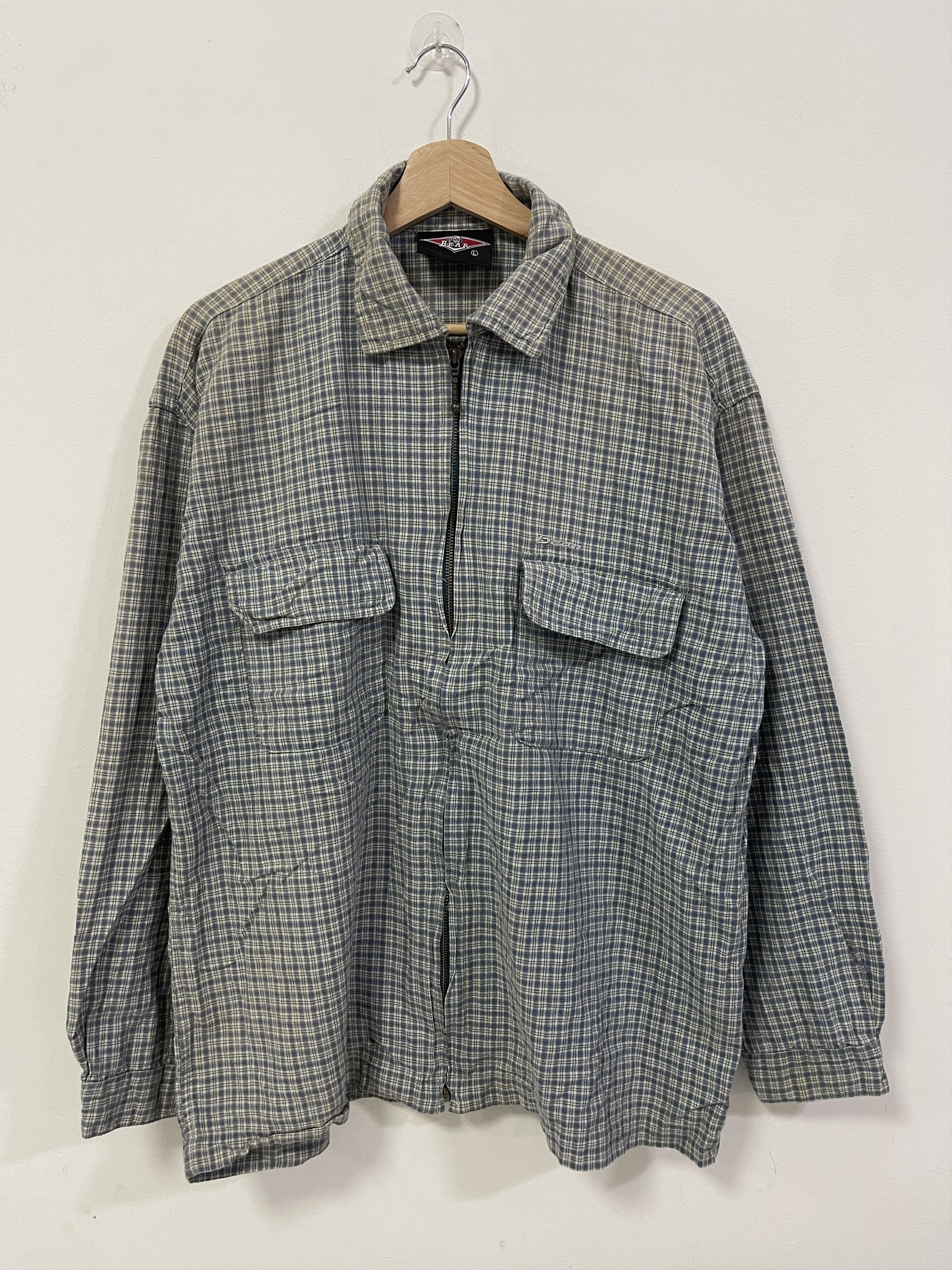 Japanese Brand × Vintage Vintage Bear Double Pocket Style Plaid Zip Up Distressed Size US L / EU 52-54 / 3 - 1 Thumbnail