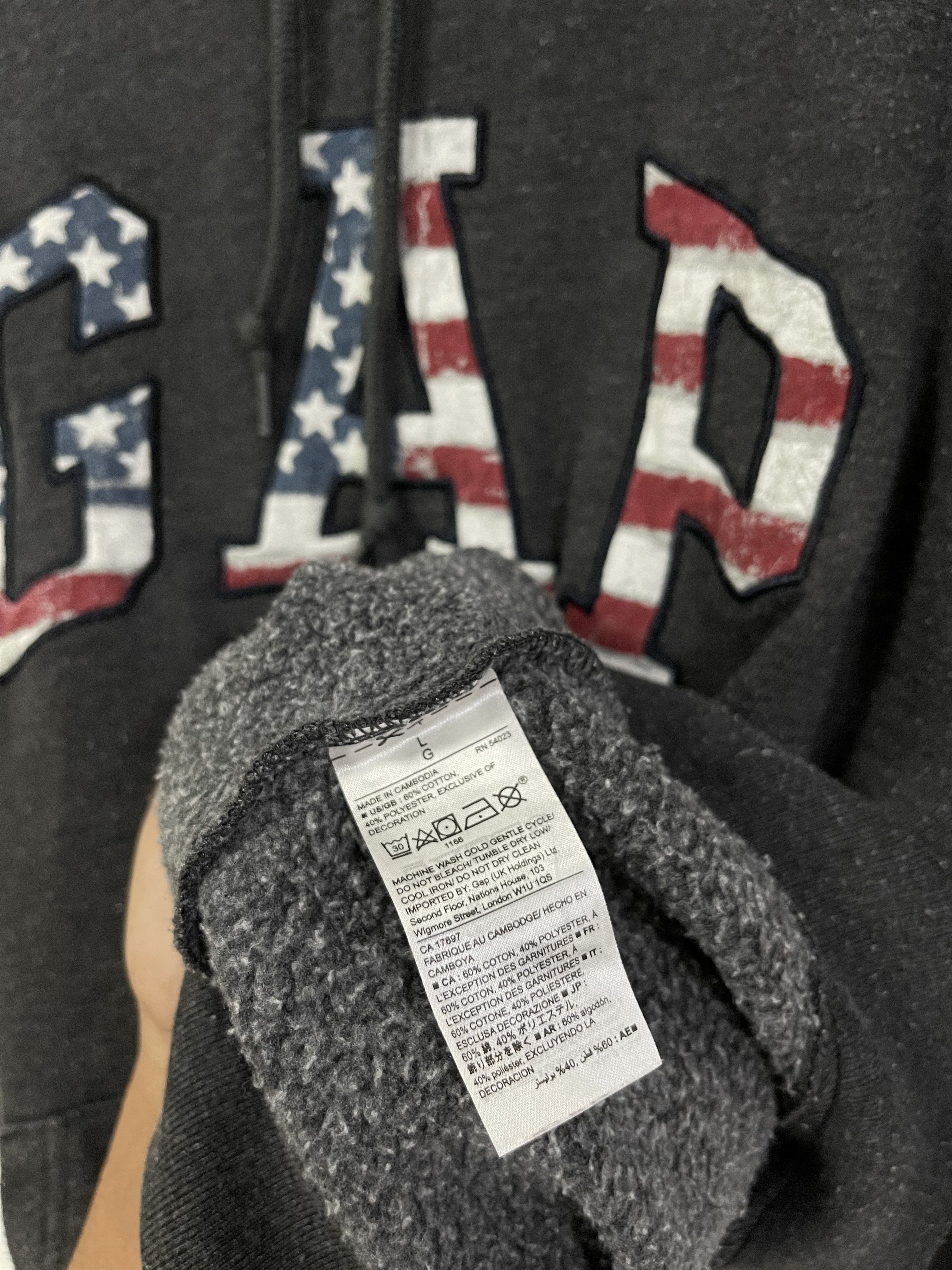 Gap × Vintage Vintage Gap Flag Embroidery Hoodie Sweatshirt Size US L / EU 52-54 / 3 - 10 Thumbnail