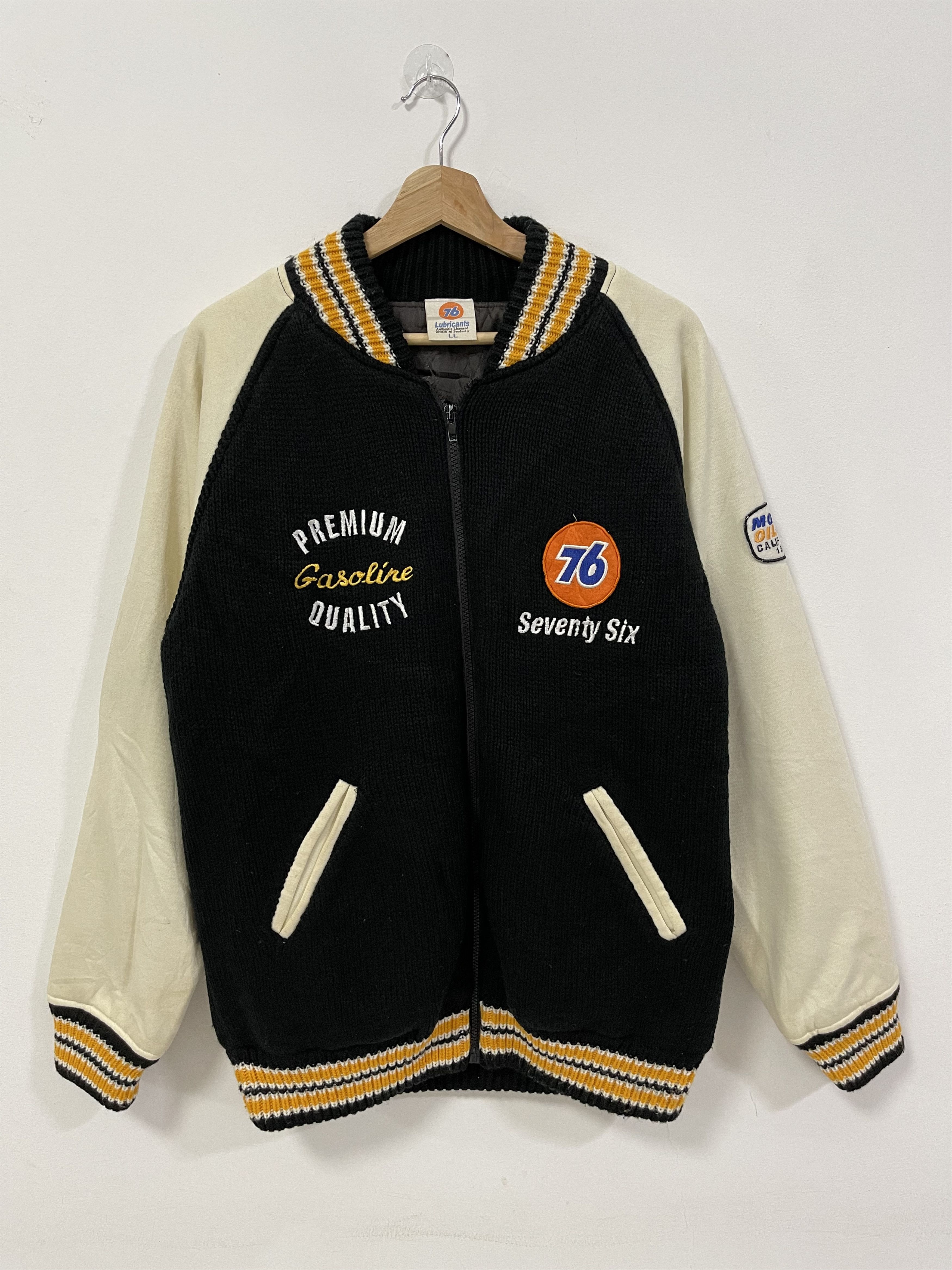 Sports Specialties × Vintage Vintage Lubricants Seventy Six Embroidery Logo Knit Jacket Size US L / EU 52-54 / 3 - 1 Thumbnail