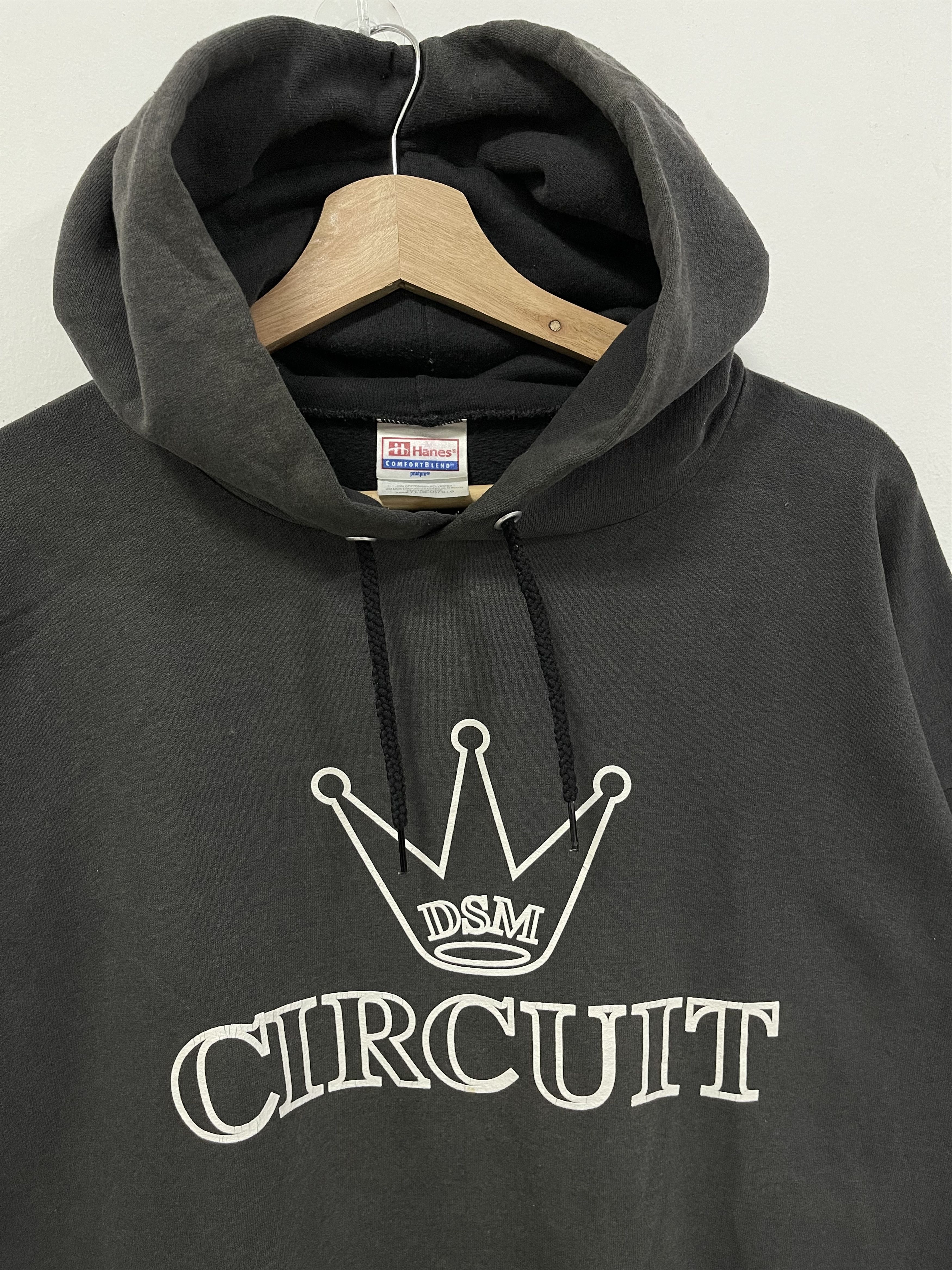 Hanes × Vintage Vintage Hanes Sun Faded Circuit Hoodie Sweatshirt Size US L / EU 52-54 / 3 - 2 Thumbnail