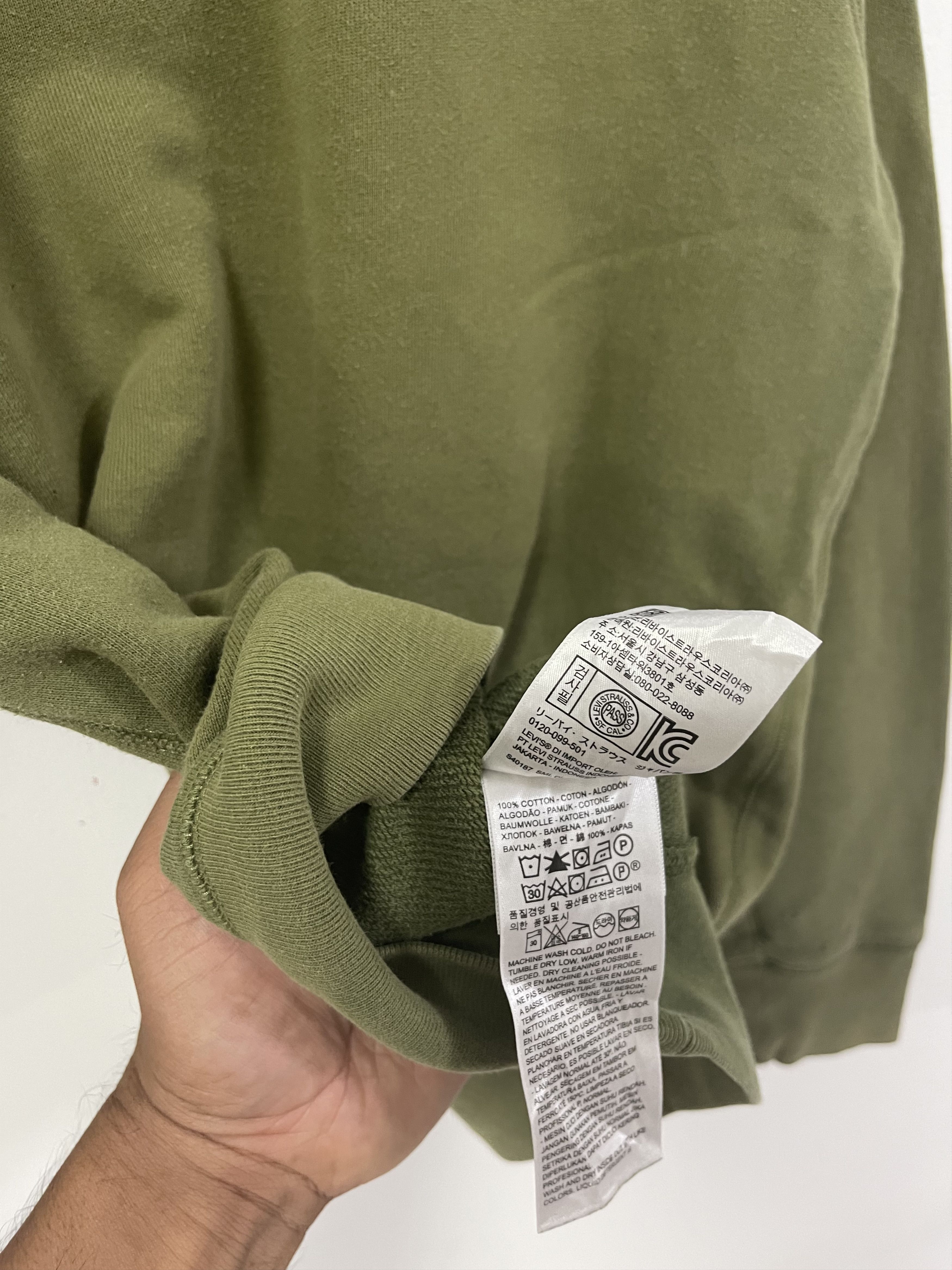 Levi's × Levi's Vintage Clothing × Vintage Vintage Levis Blank Ripped Army Green Distressed Sweatshirt Size US S / EU 44-46 / 1 - 11 Thumbnail