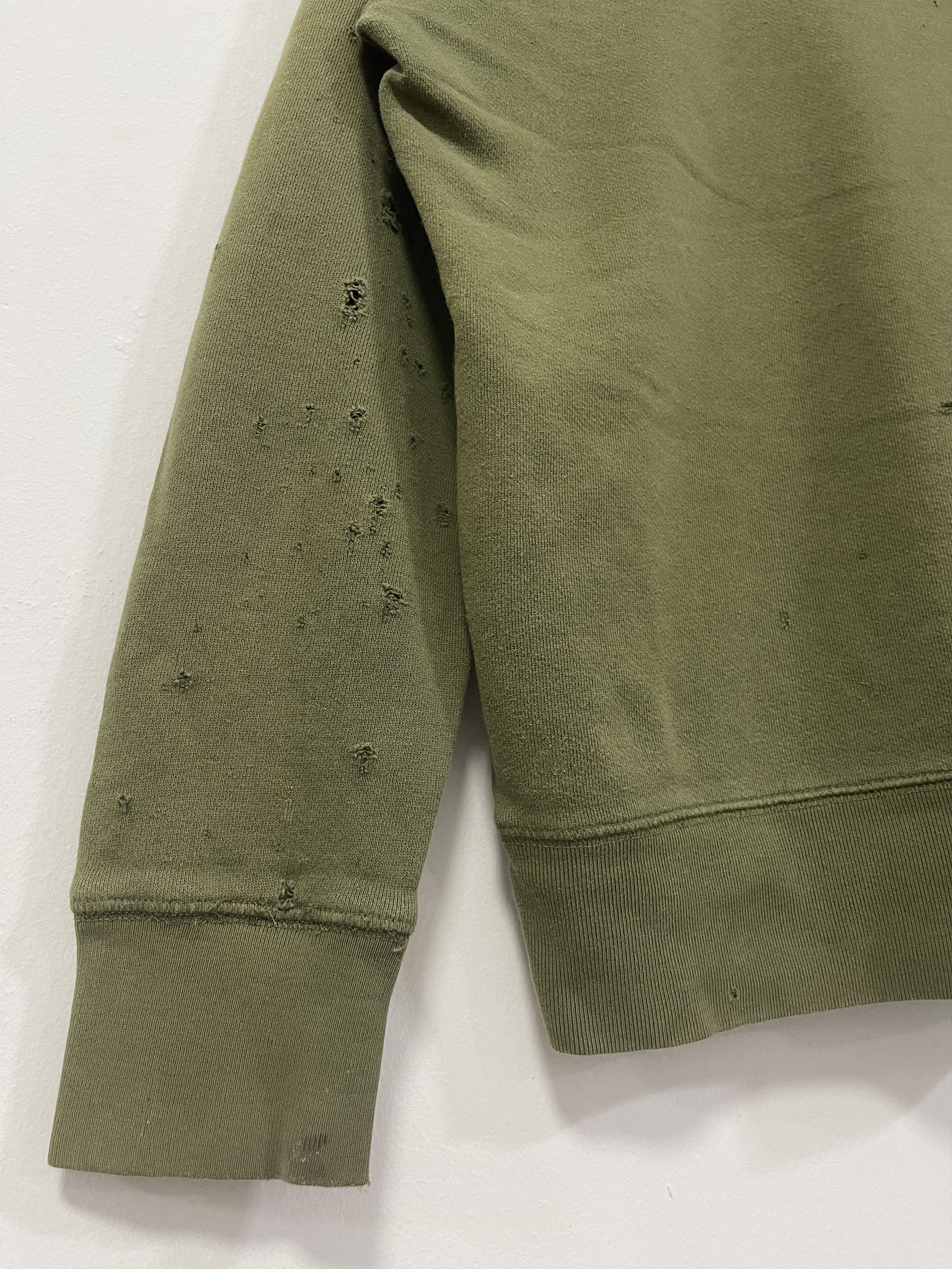 Levi's × Levi's Vintage Clothing × Vintage Vintage Levis Blank Ripped Army Green Distressed Sweatshirt Size US S / EU 44-46 / 1 - 3 Thumbnail