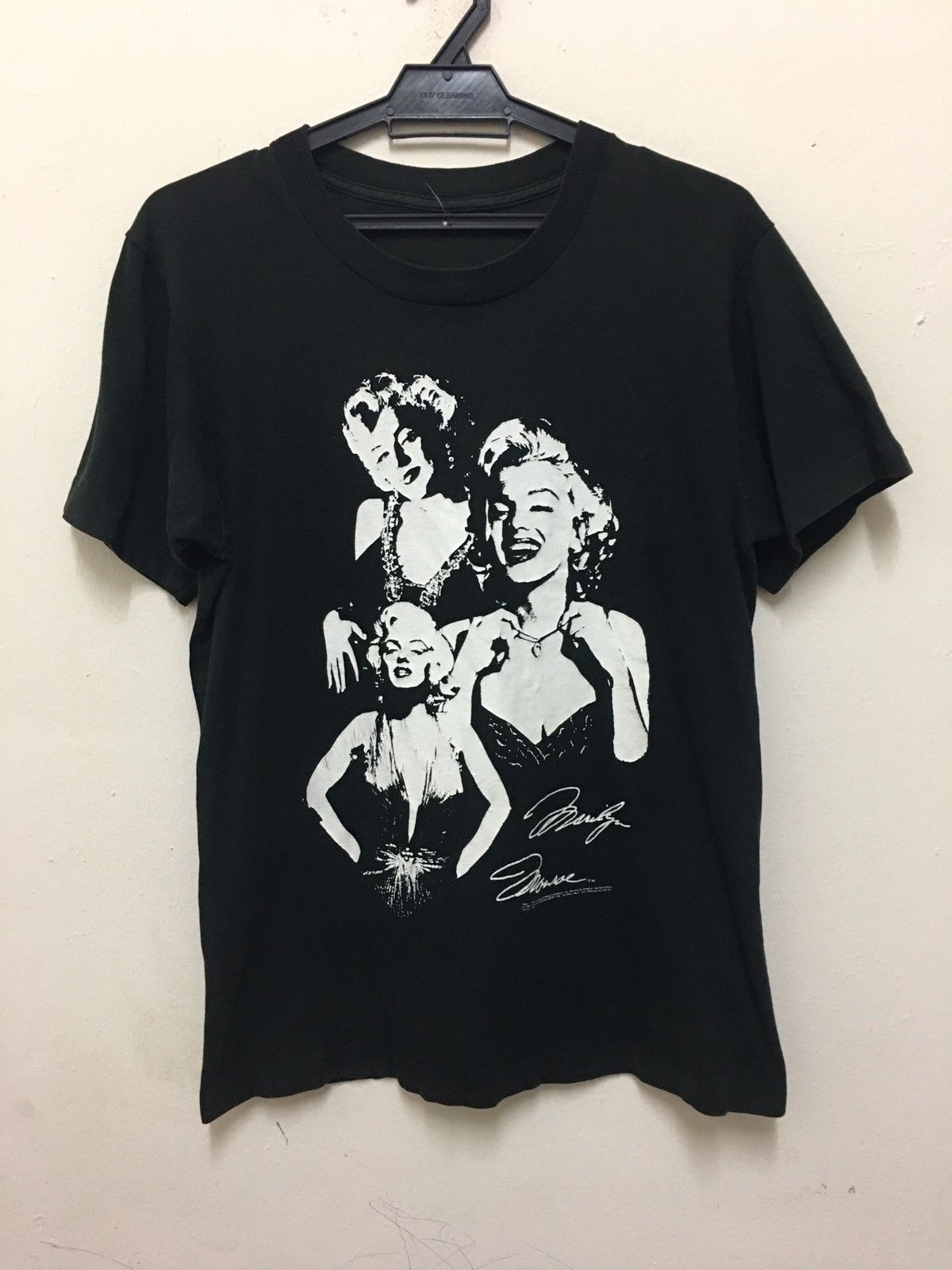 image of Vintage 1990S Marilyn Monroe T Shirt Hollywood in Black, Men's (Size Small)