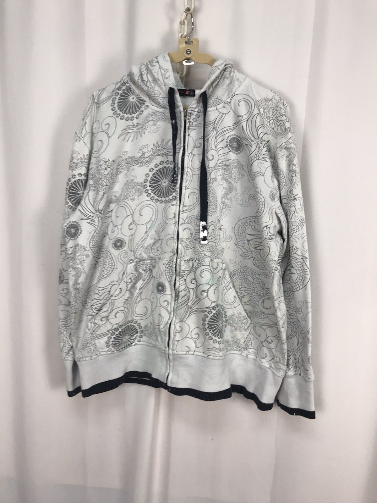 Japanese Brand Fullprint sukajan distressed zipper hoodie Size US L / EU 52-54 / 3 - 8 Thumbnail