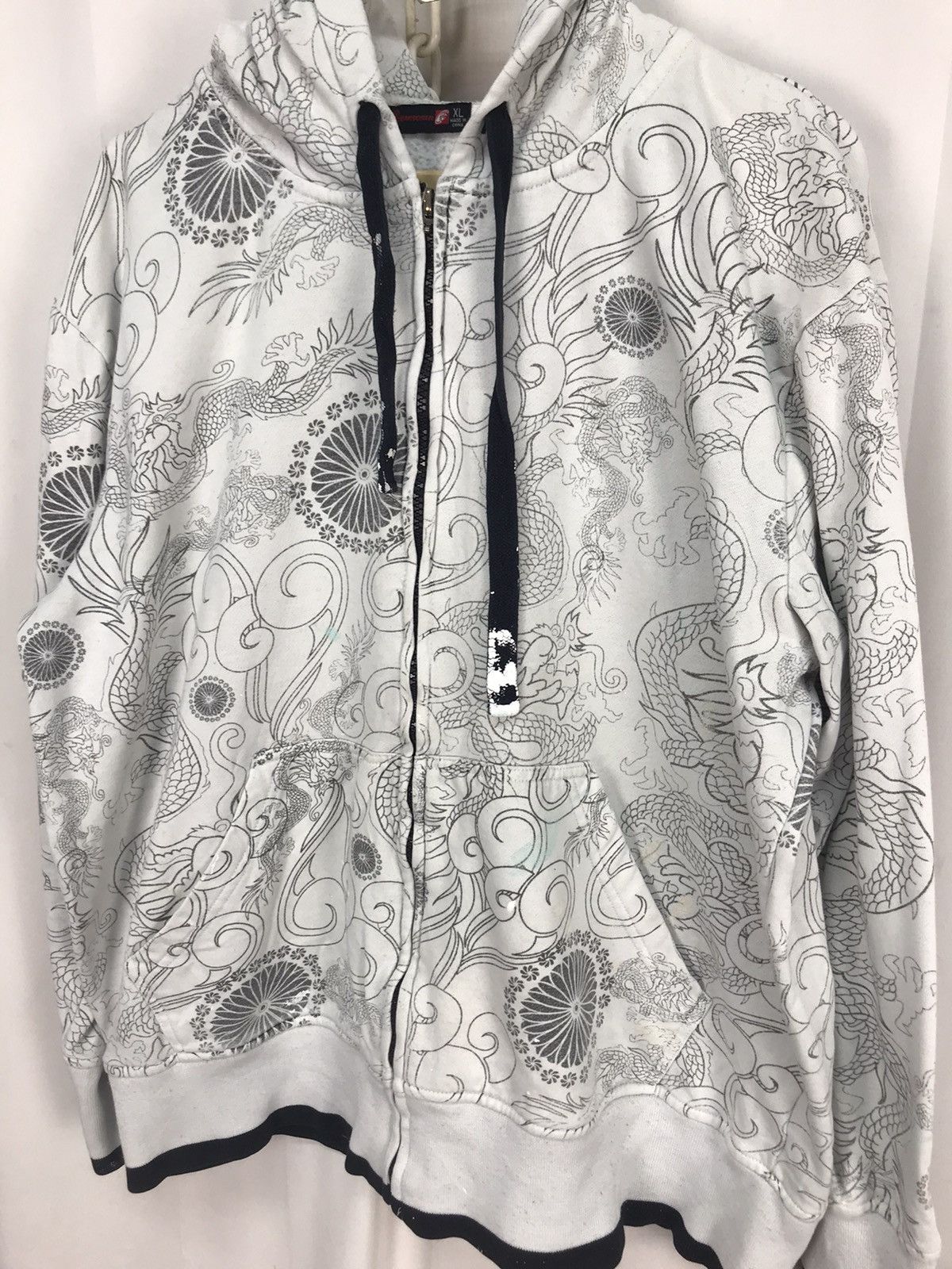 Japanese Brand Fullprint sukajan distressed zipper hoodie Size US L / EU 52-54 / 3 - 5 Thumbnail