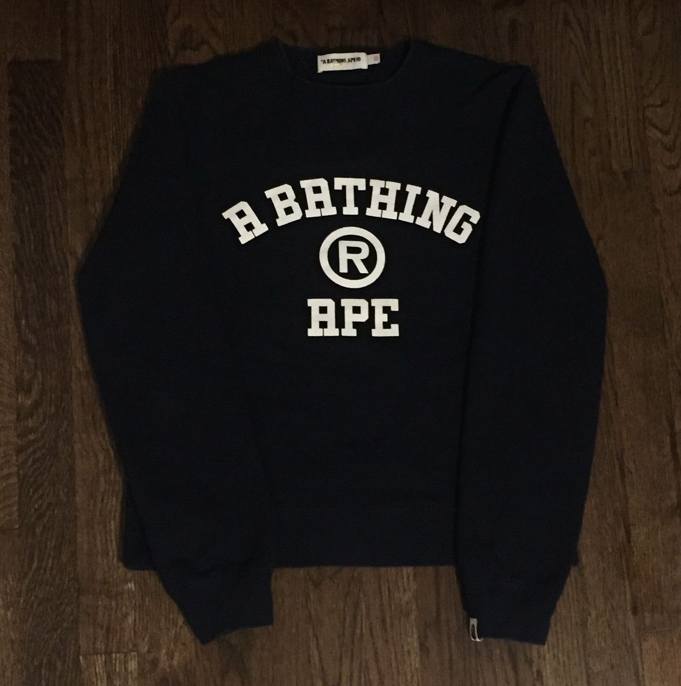 image of Bape Crewneck Sweatshirt in Navy, Men's (Size XS)