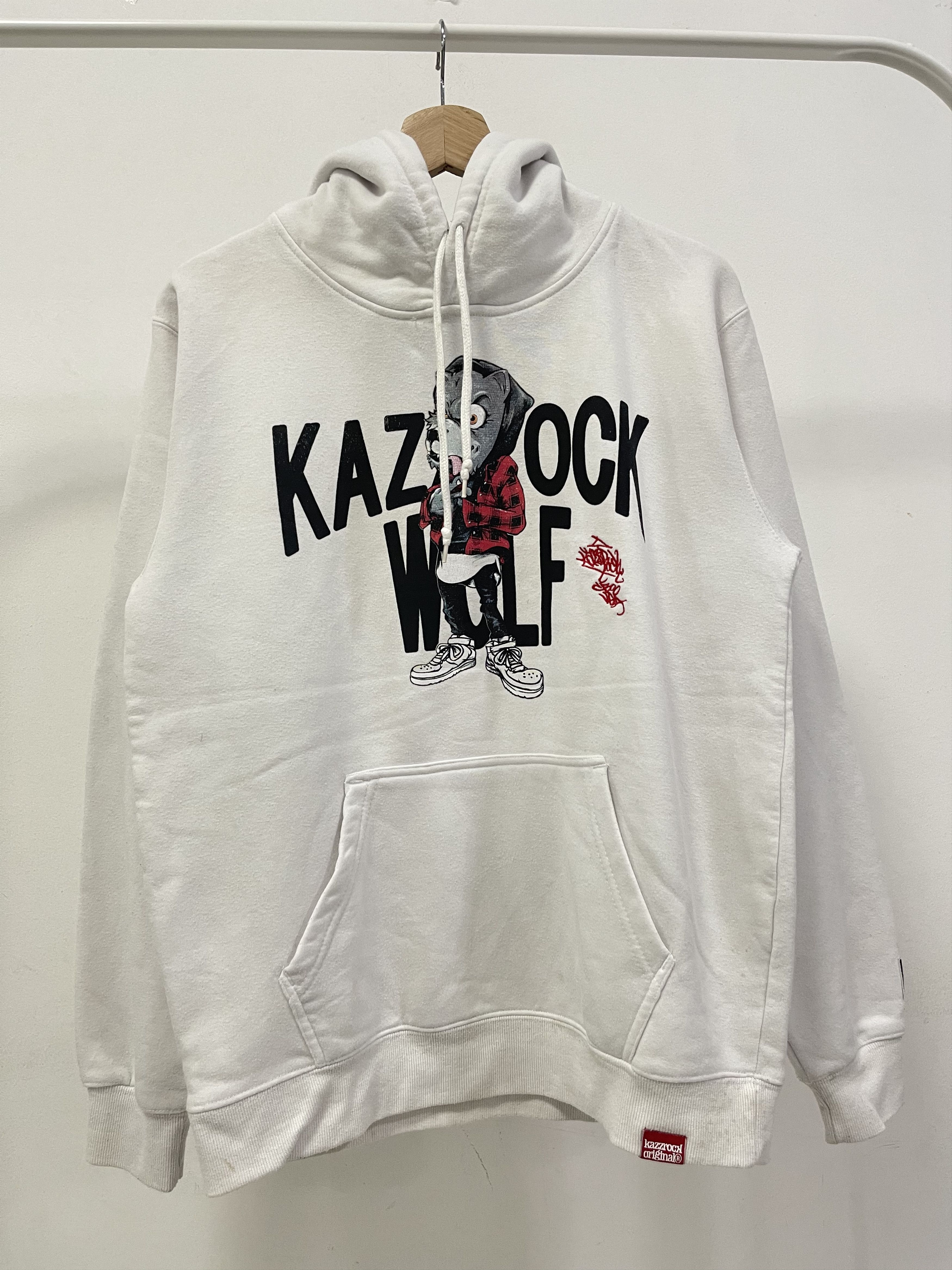Japanese Brand × Vintage Vintage Kazzrock Wolf Stake Big Logo Hoodie Sweatshirt Size US S / EU 44-46 / 1 - 1 Thumbnail