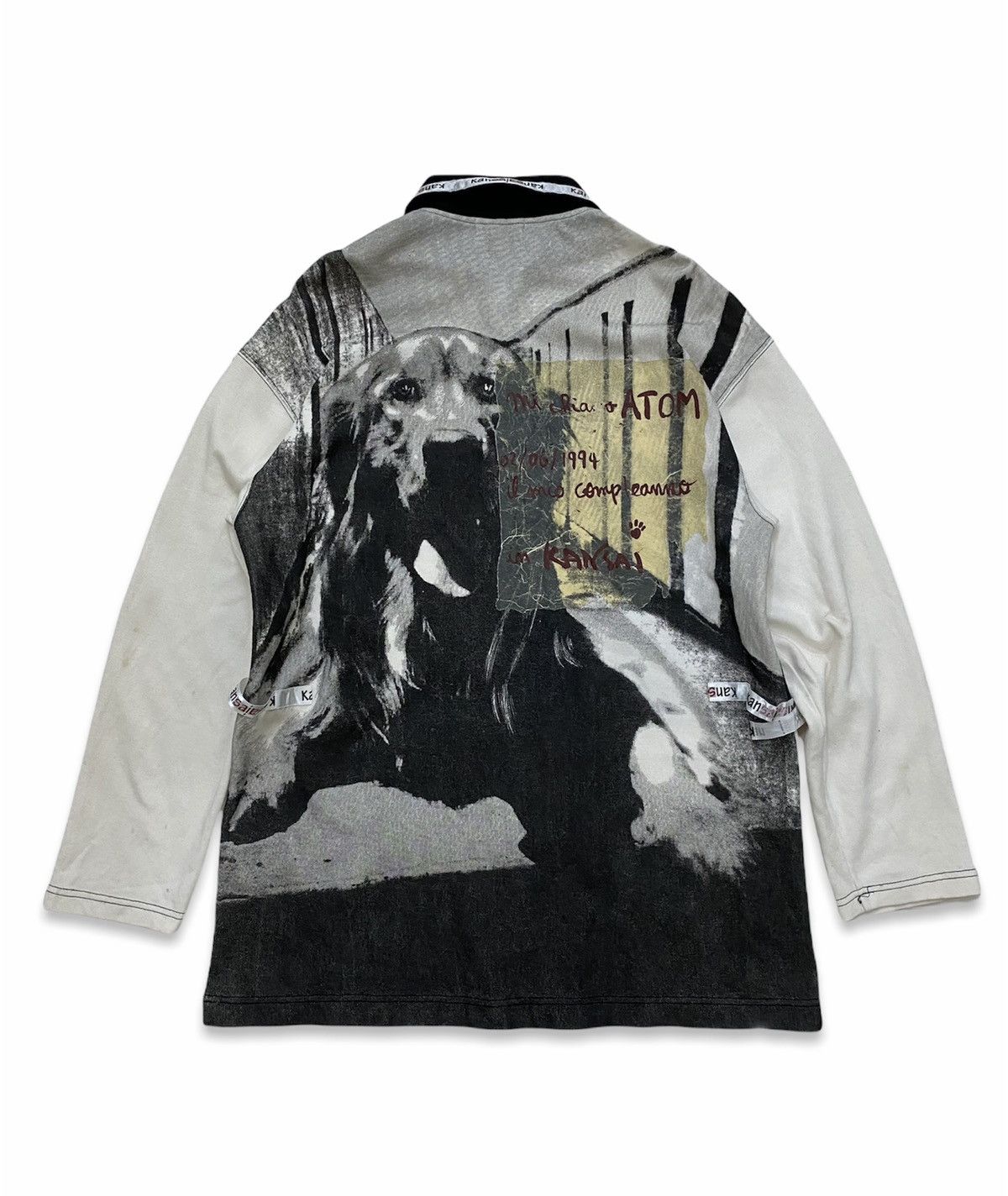 Kansai Yamamoto Vintage Kansai Yamamoto O2 Long Sleeve Dog Overprint Size US L / EU 52-54 / 3 - 9 Thumbnail